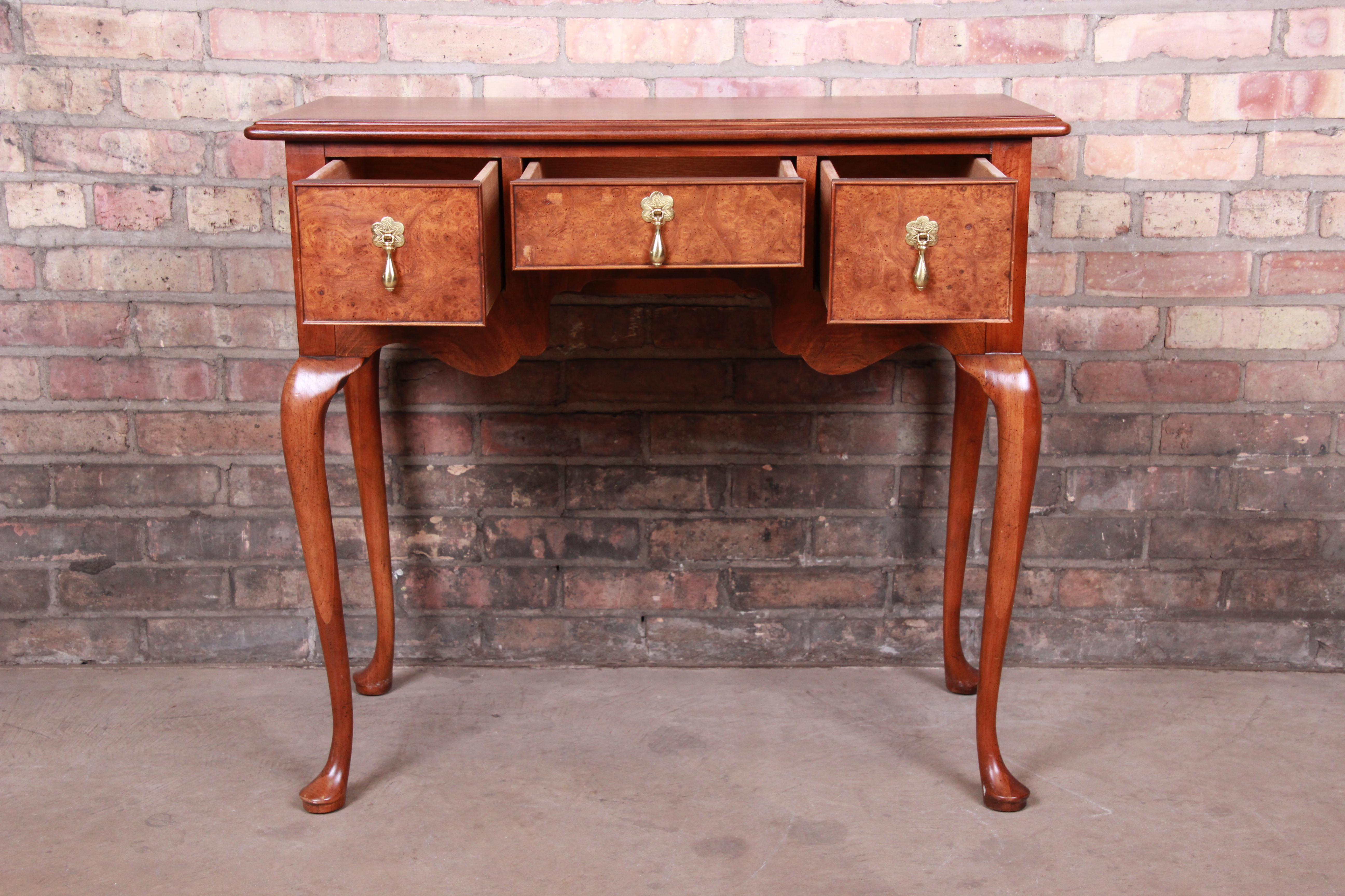 Baker Furniture Chippendale Mahogany and Burl Wood Sideboard Server, Refinished For Sale 3