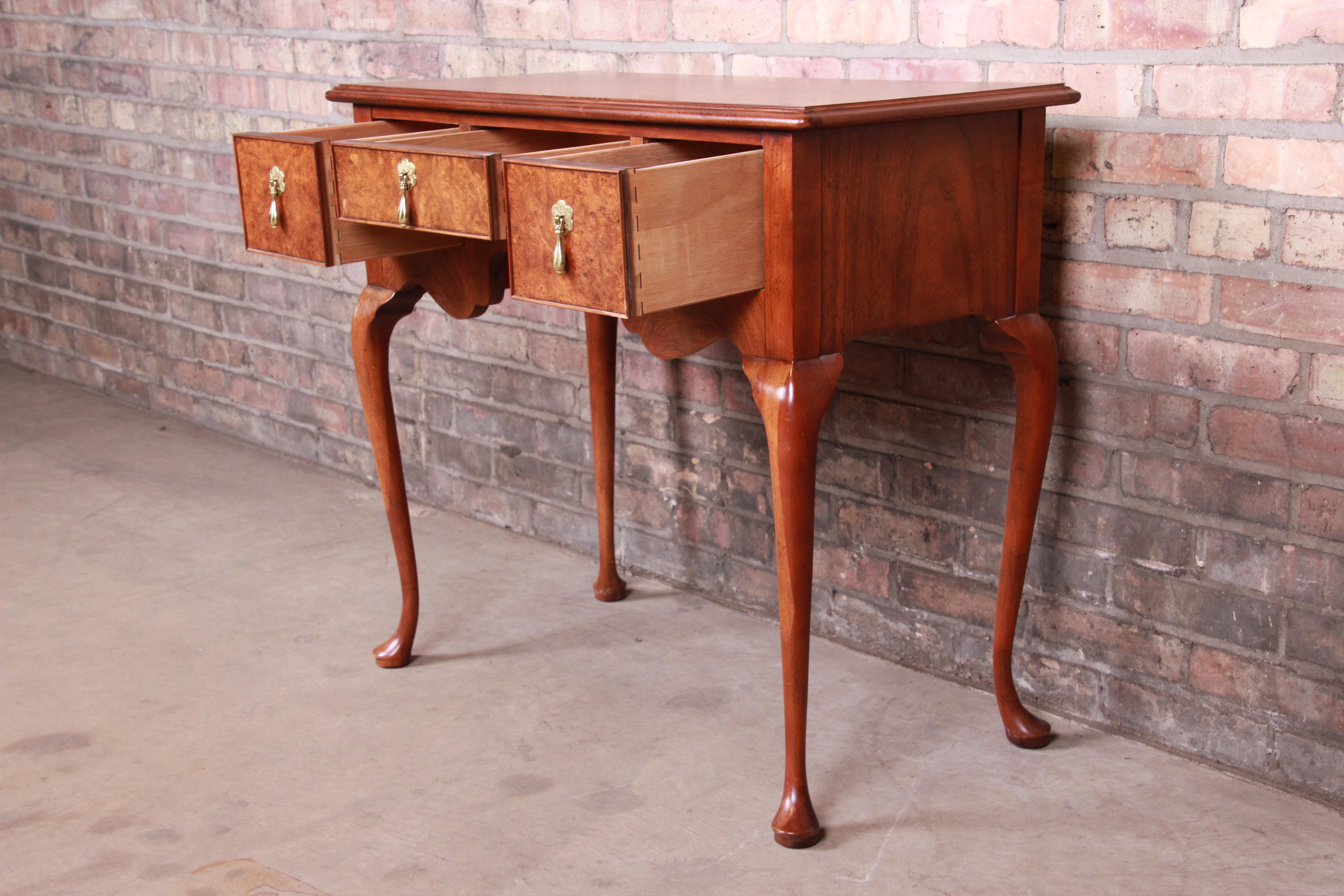 Baker Furniture Chippendale Mahogany and Burl Wood Sideboard Server, Refinished For Sale 4