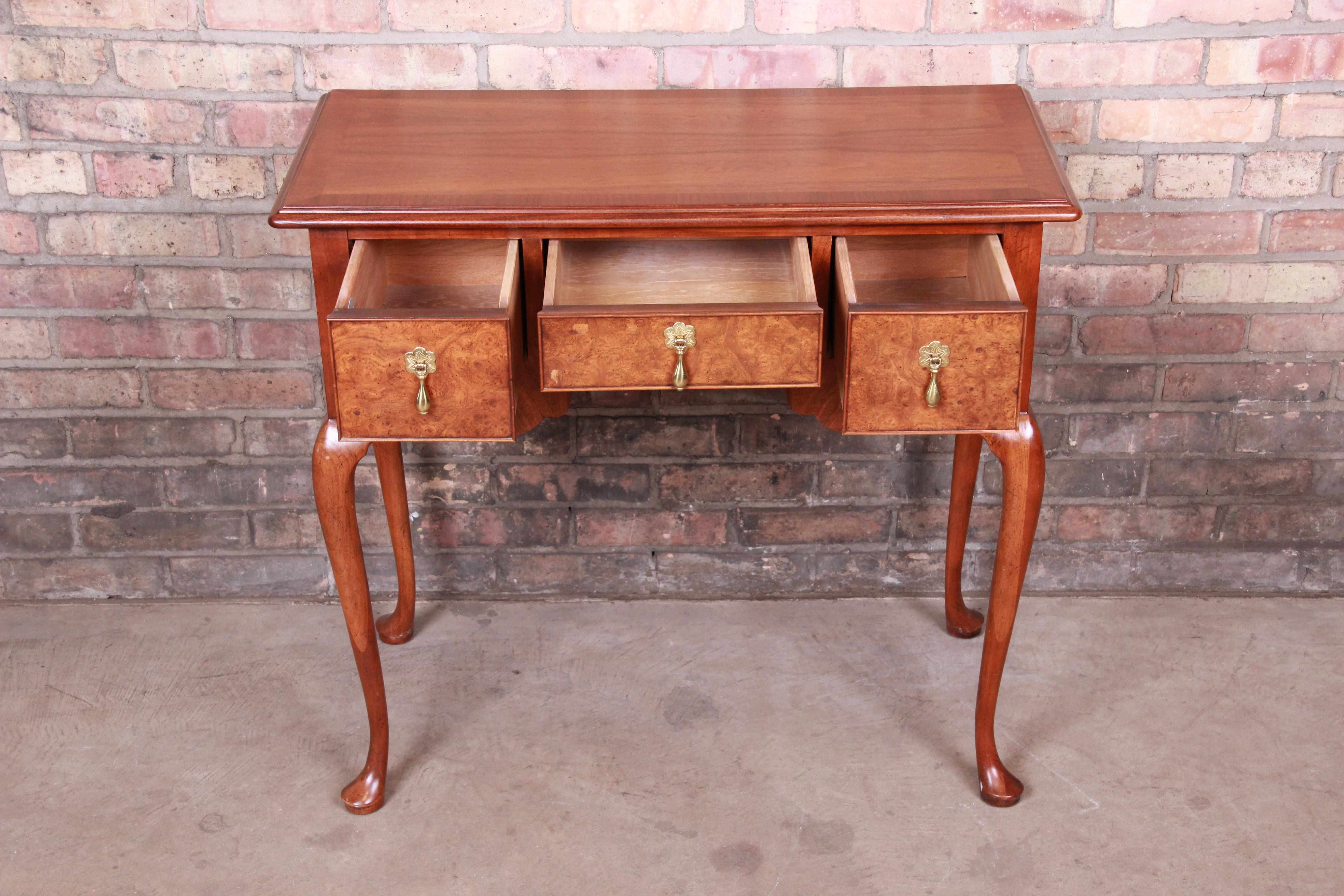 Baker Furniture Chippendale Mahogany and Burl Wood Sideboard Server, Refinished For Sale 2