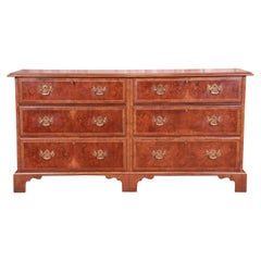 Vintage Baker Furniture Chippendale Mahogany and Burled Walnut Dresser Chest