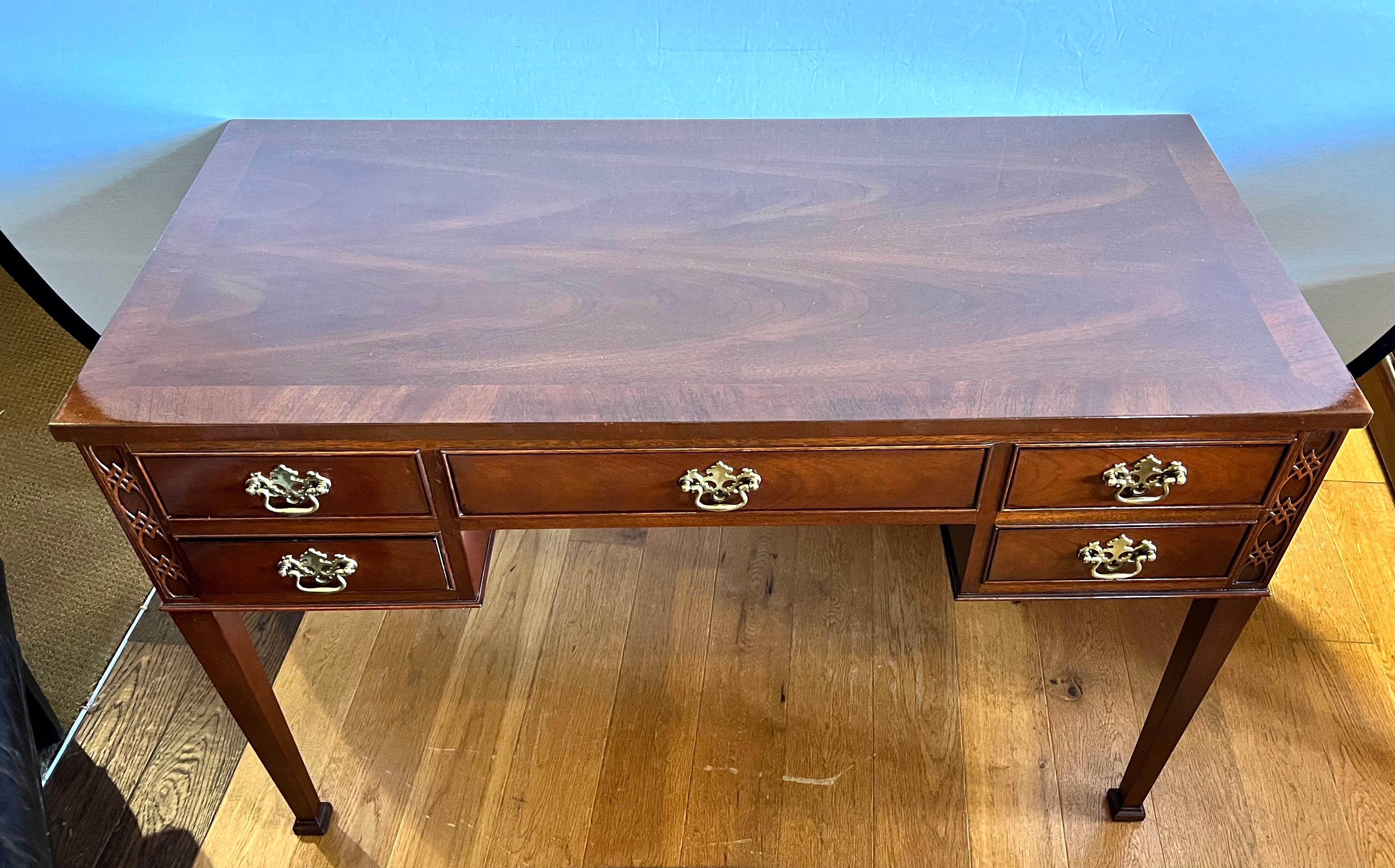 Baker Furniture Chippendale Mahogany Writing Desk Table 7