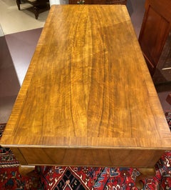 Baker Furniture Chippendale Style Burled Walnut Executive Desk