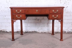 Baker Furniture Chippendale Style Mahogany Demilune Writing Desk