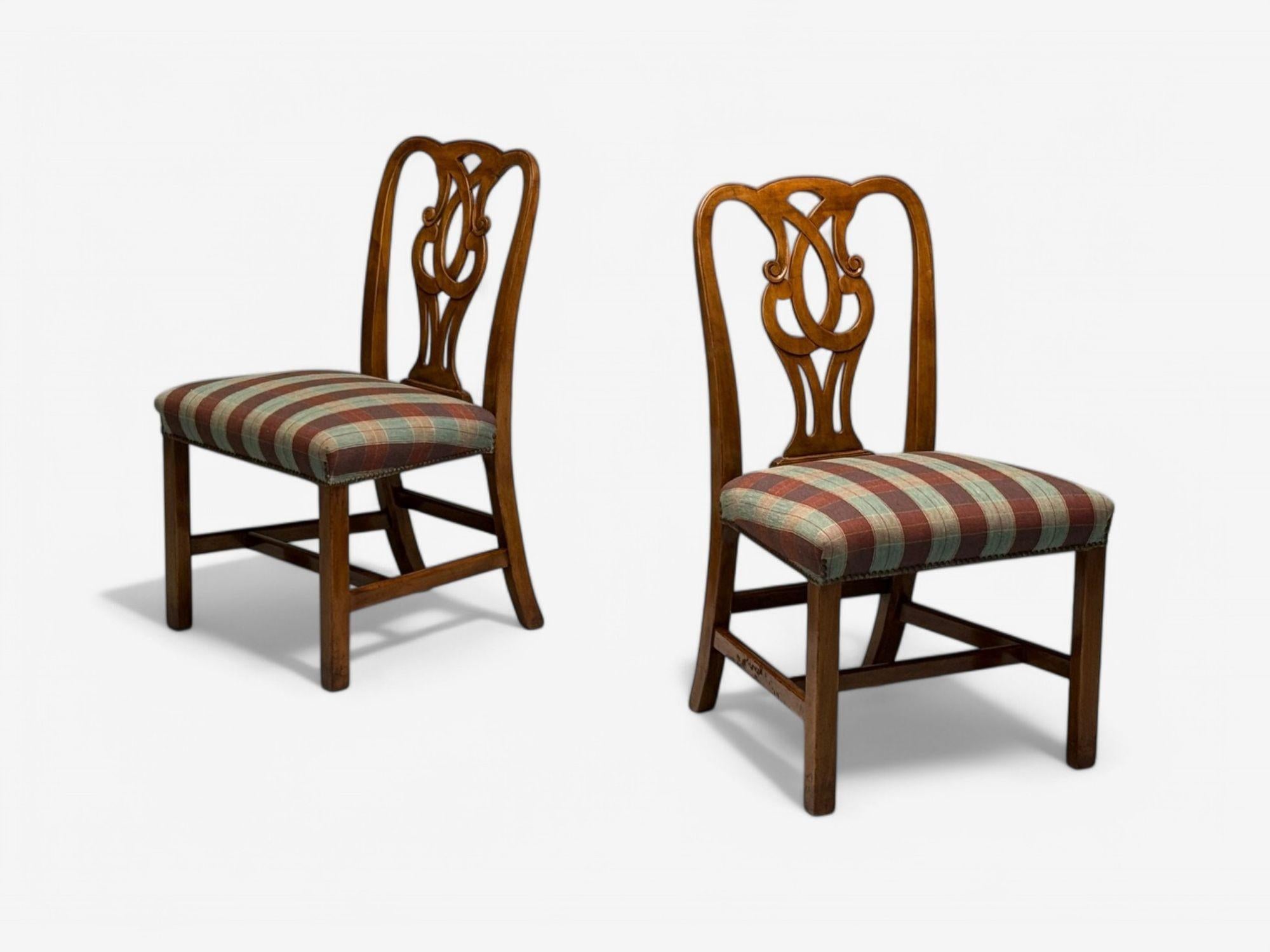 Mid-20th Century Baker Furniture, Chippendale Style, Mahogany, Eight Dining Chairs, USA, 1950s For Sale