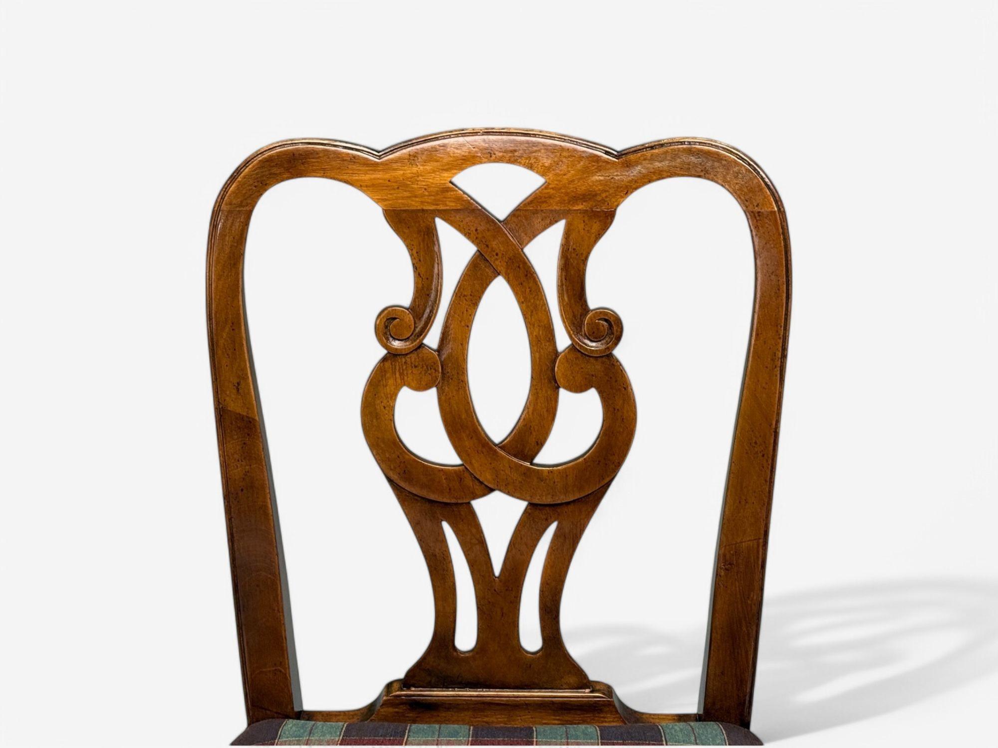 Baker Furniture, Chippendale Style, Mahogany, Eight Dining Chairs, USA, 1950s For Sale 1