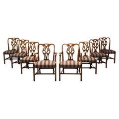 Baker Furniture, Chippendale Style, Mahogany, Eight Dining Chairs, USA, 1950s
