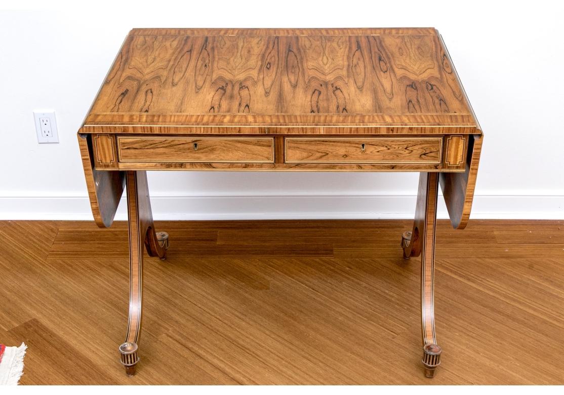 20th Century Baker Furniture Collector's Edition Regency Style Yew Wood Sofa/Writing Table For Sale