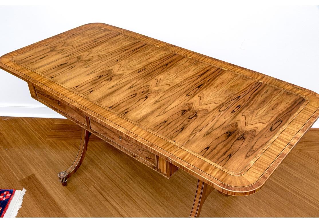 Baker Furniture Collector's Edition Regency Style Yew Wood Sofa/Writing Table For Sale 4