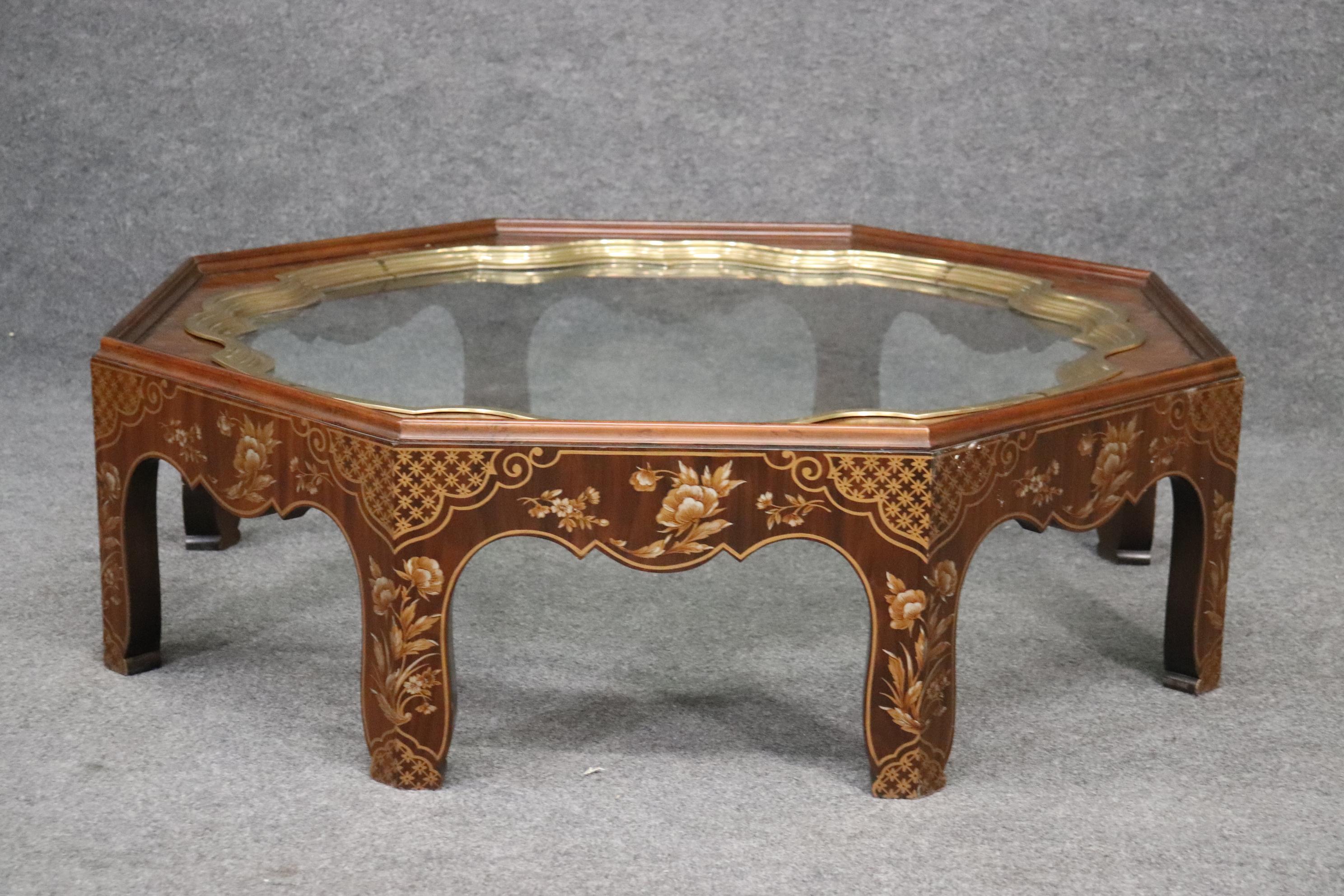 Brass Baker Furniture Collector's Edition Tray Top Chinoiserie Coffee Cocktail Table