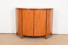 Baker Furniture Colonial Williamsburg Federal Inlaid Fruitwood Demilune Cabinet