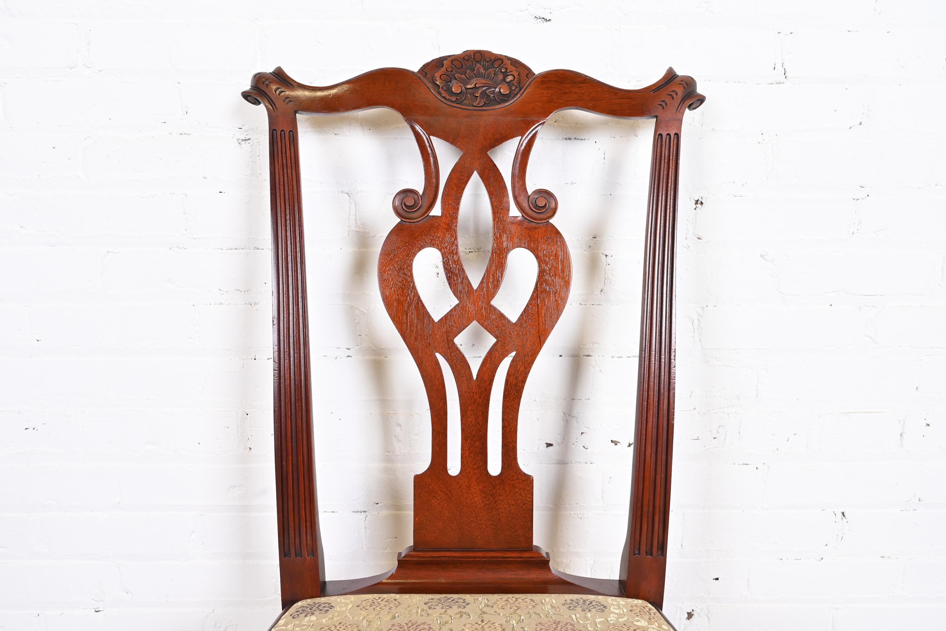 Baker Furniture Colonial Williamsburg Georgian Mahogany Dining Chairs, Set of 8 4