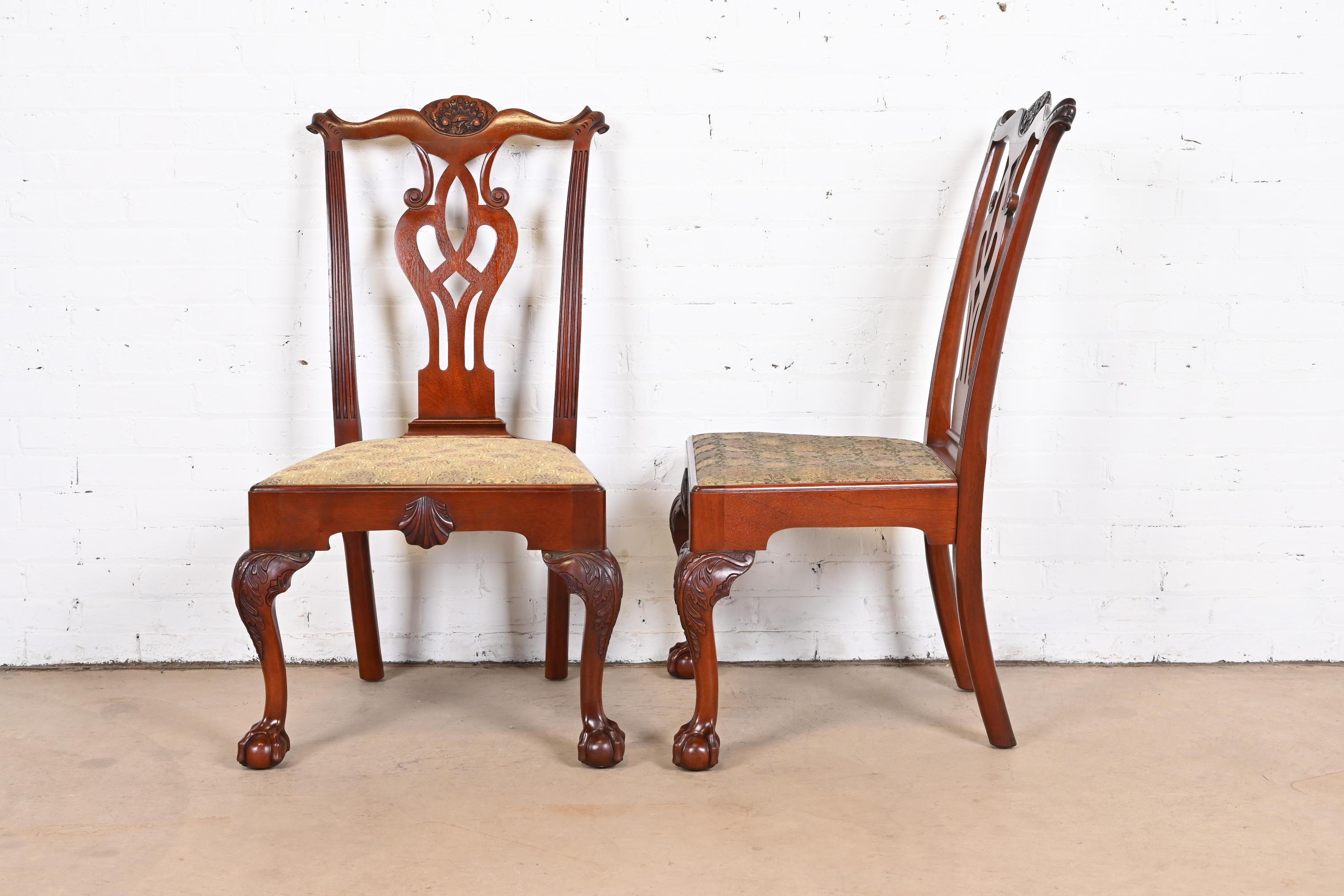 Baker Furniture Colonial Williamsburg Georgian Mahogany Dining Chairs, Set of 8 3