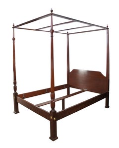Baker Furniture Colonial Williamsburg acajou Queen Size 4 lit à baldaquin