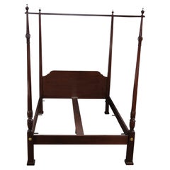 Baker Furniture Colonial Williamsburg Mahogany Queen Size 4 Poster Canopy Bed