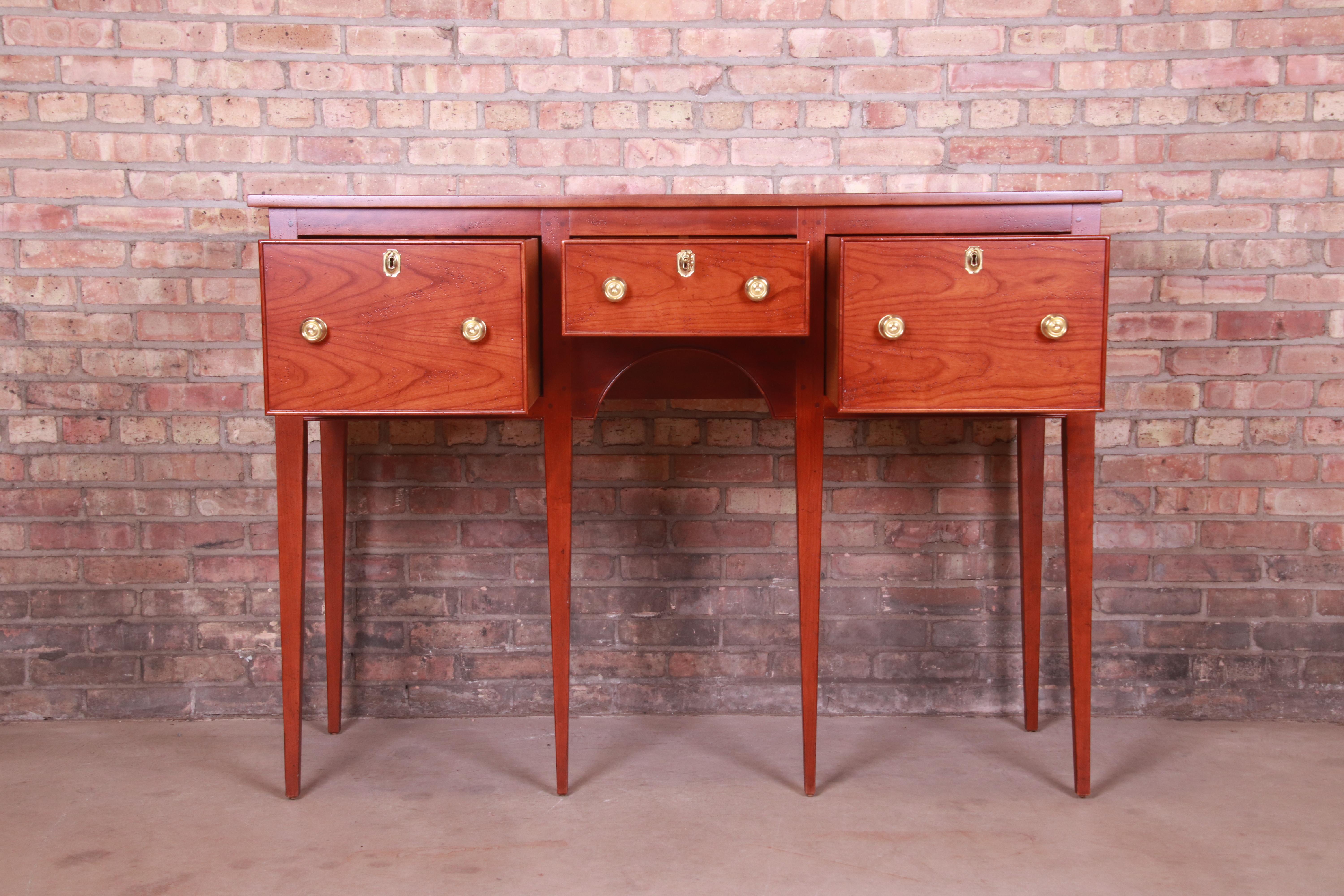 Brass Baker Furniture Colonial Williamsburg Mahogany Sideboard Credenza, Refinished For Sale