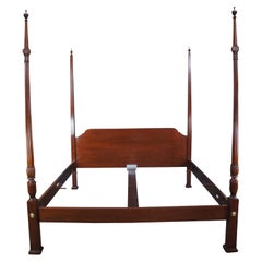 Baker Furniture Colonial Williamsburg Solid Mahogany King Size 4 Poster Bed