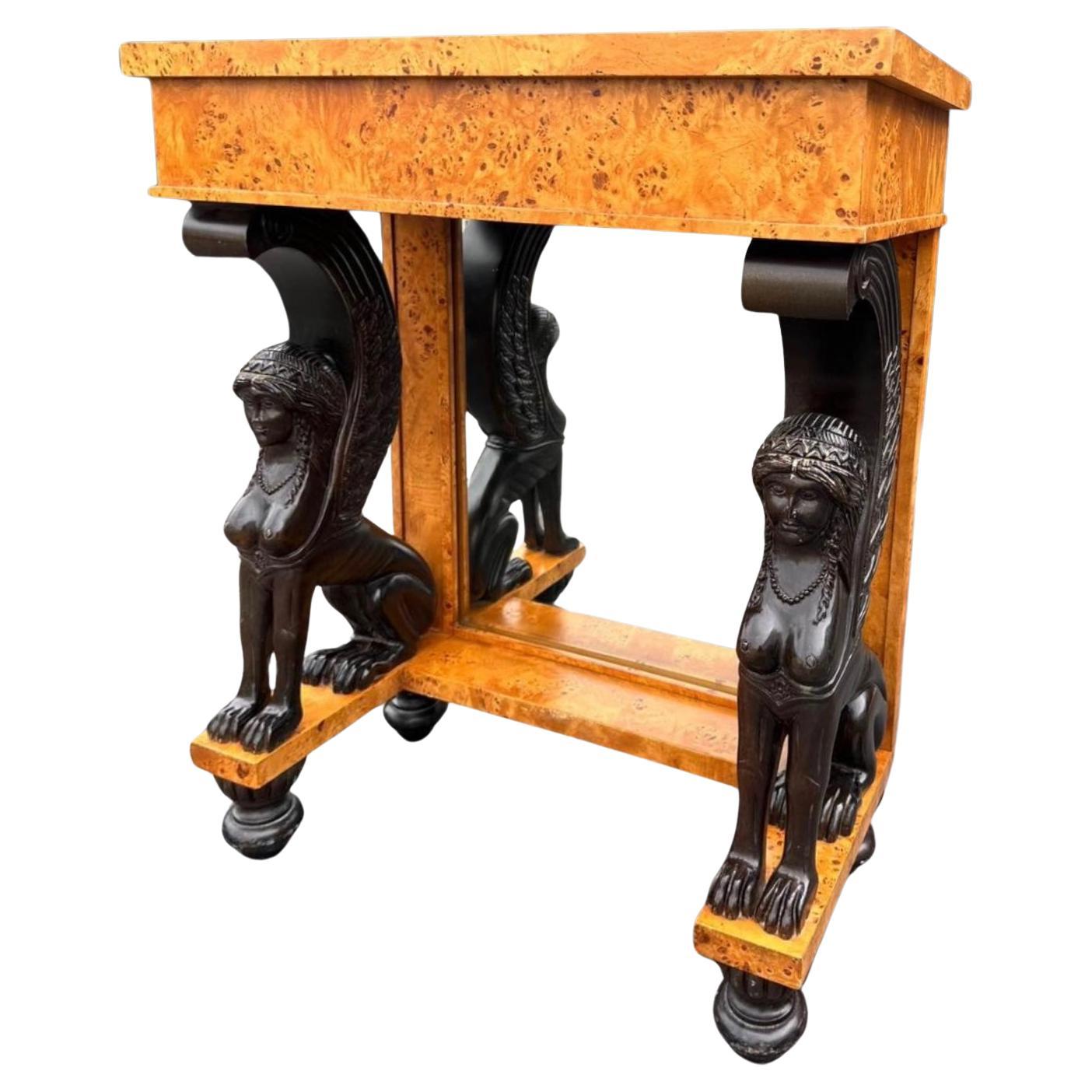 Baker Furniture Company Biedermeier Style Sphinx Console Table For Sale