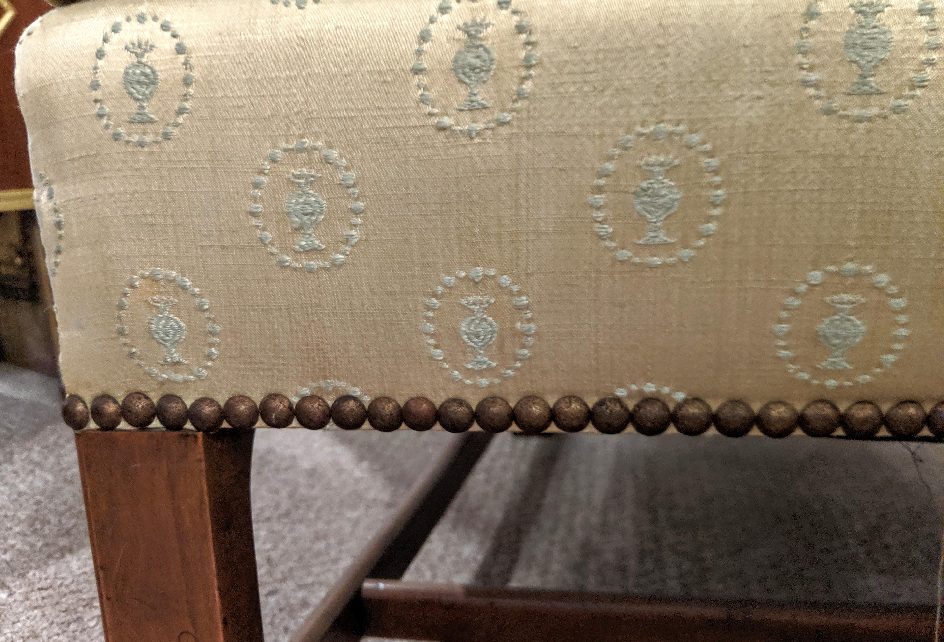  Baker Furniture Company Chippendale Wingback or Desk Chair in a Fine Fabric  In Good Condition In Stamford, CT