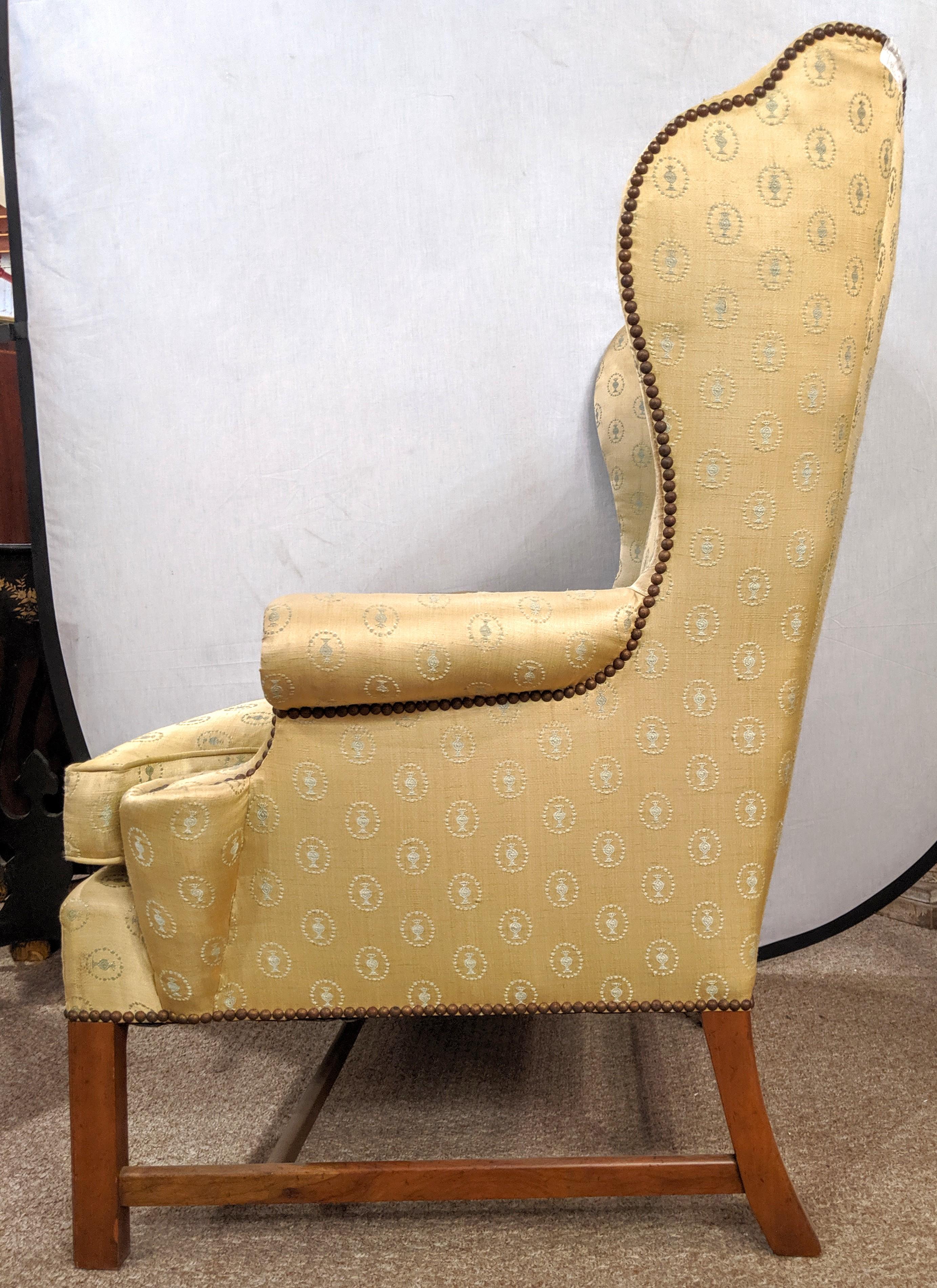 Mid-20th Century  Baker Furniture Company Chippendale Wingback or Desk Chair in a Fine Fabric 