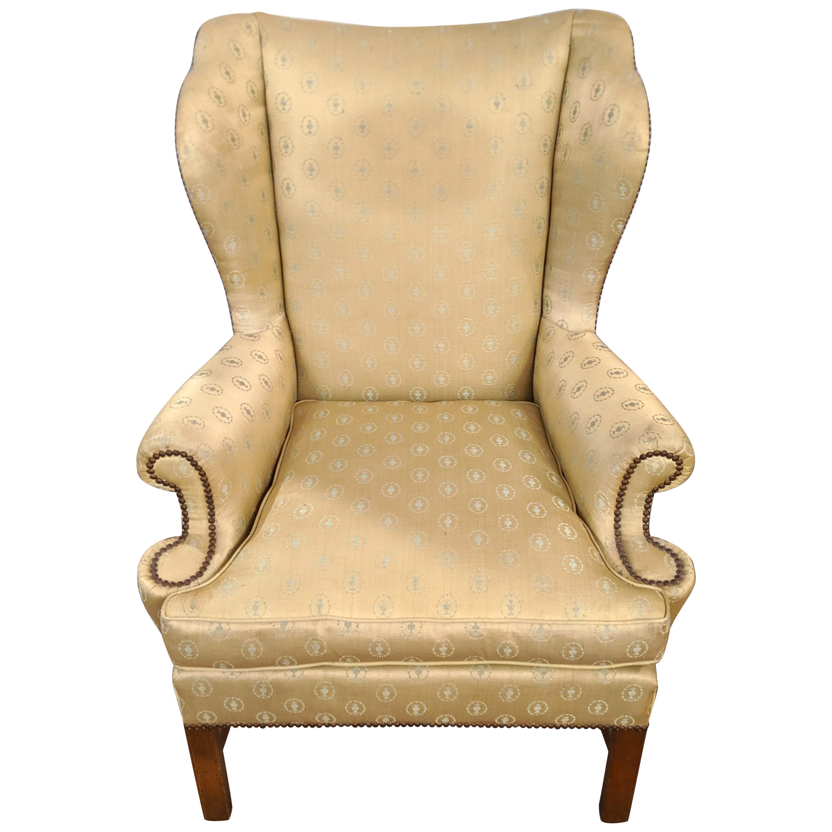  Baker Furniture Company Chippendale Wingback or Desk Chair in a Fine Fabric 