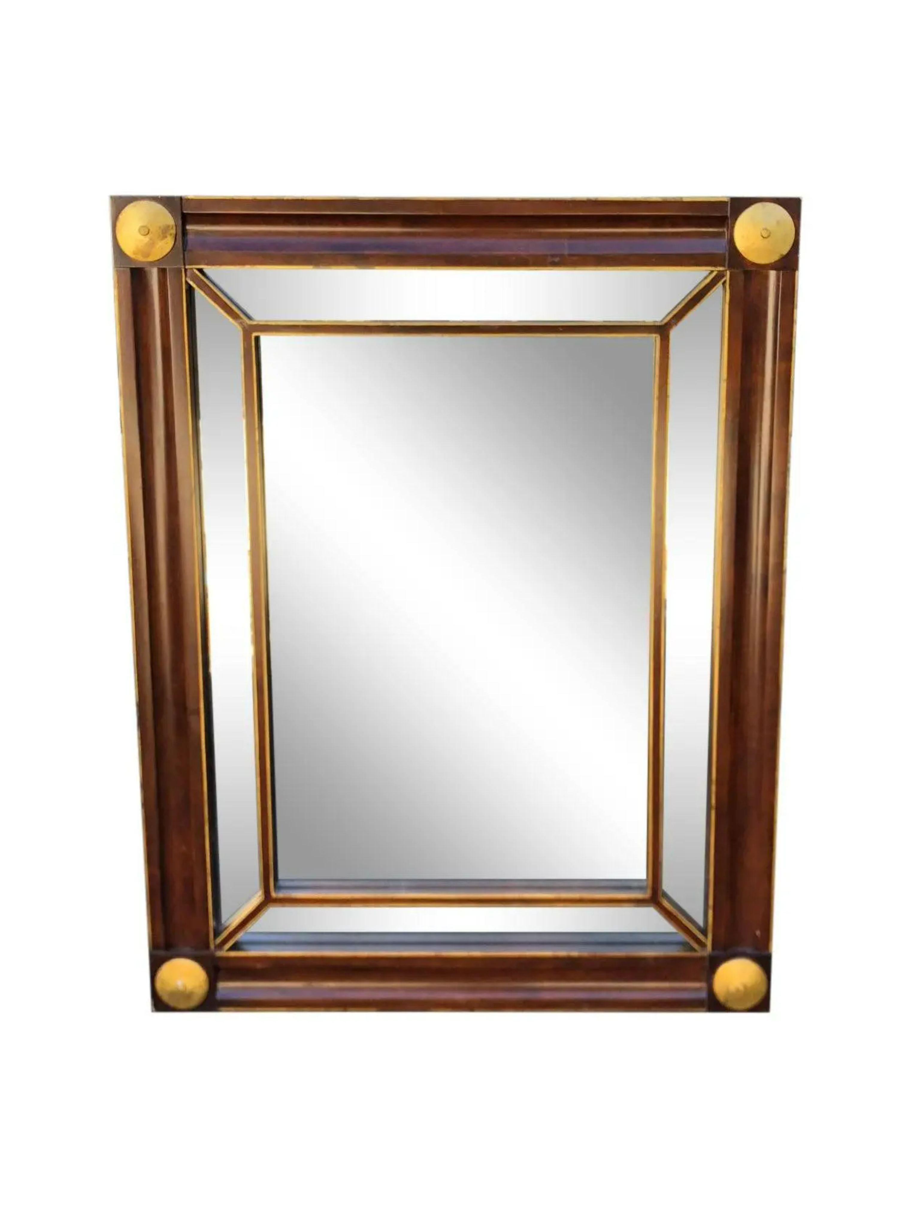 Baker Furniture Company Empire Mahogany & Gilt-Wood Mirror, 1990s In Good Condition For Sale In LOS ANGELES, CA