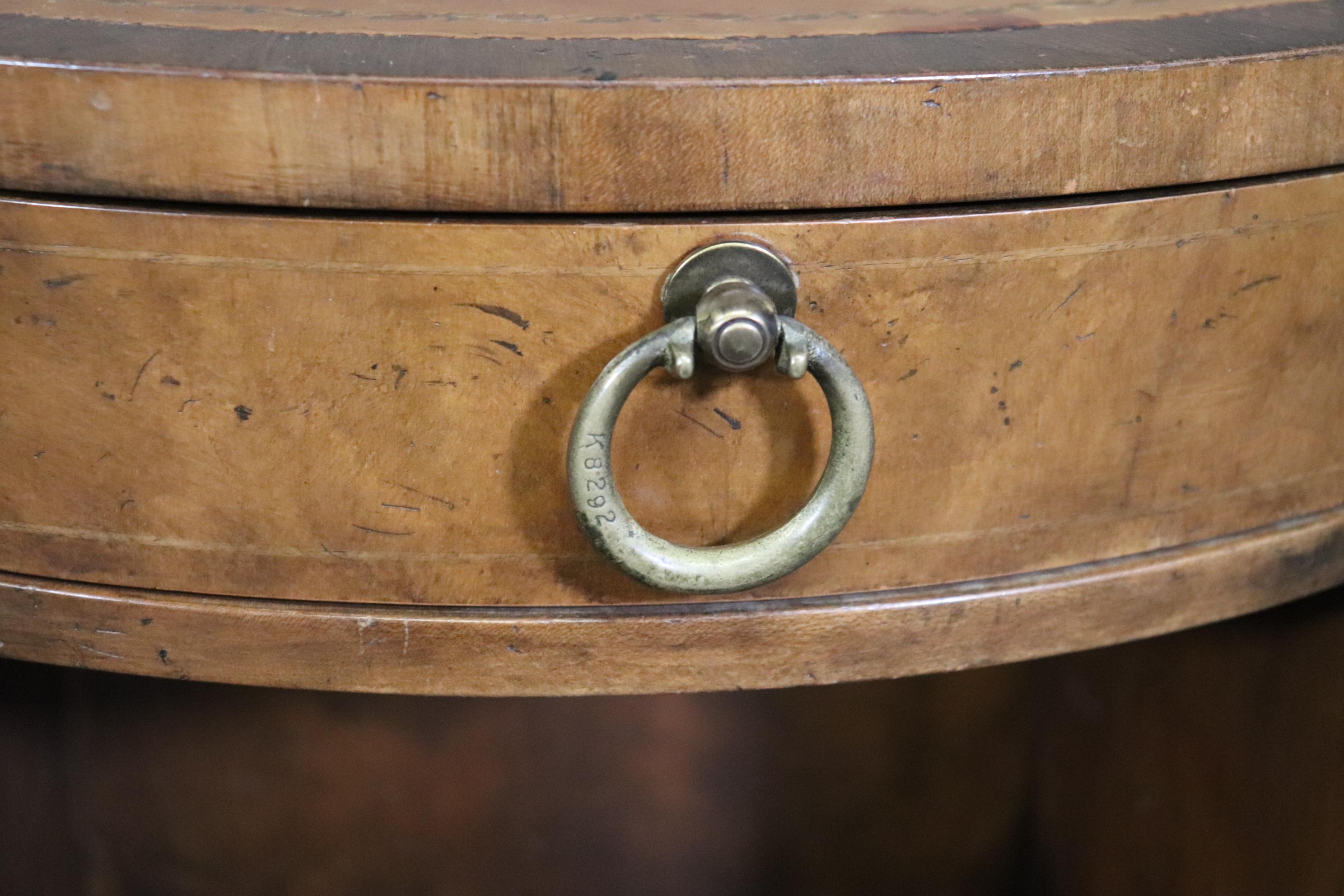 Baker Furniture Company French Directoire Style Walnut and Leather Top End Table 4