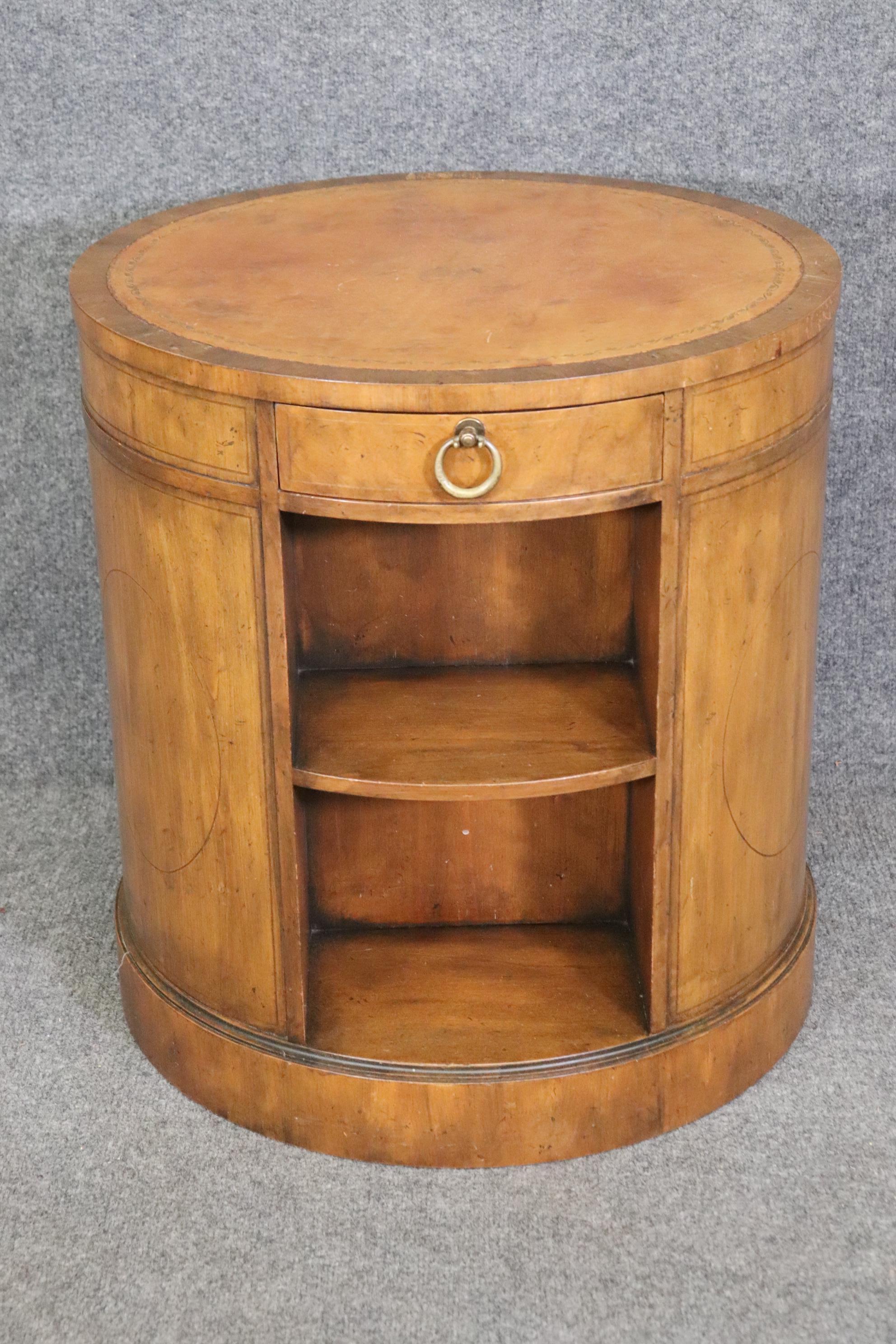 American Baker Furniture Company French Directoire Style Walnut and Leather Top End Table