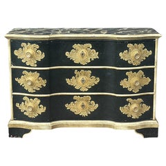 Baker Furniture Company, handbemalte Serpentinenkommode im italienischen Stil