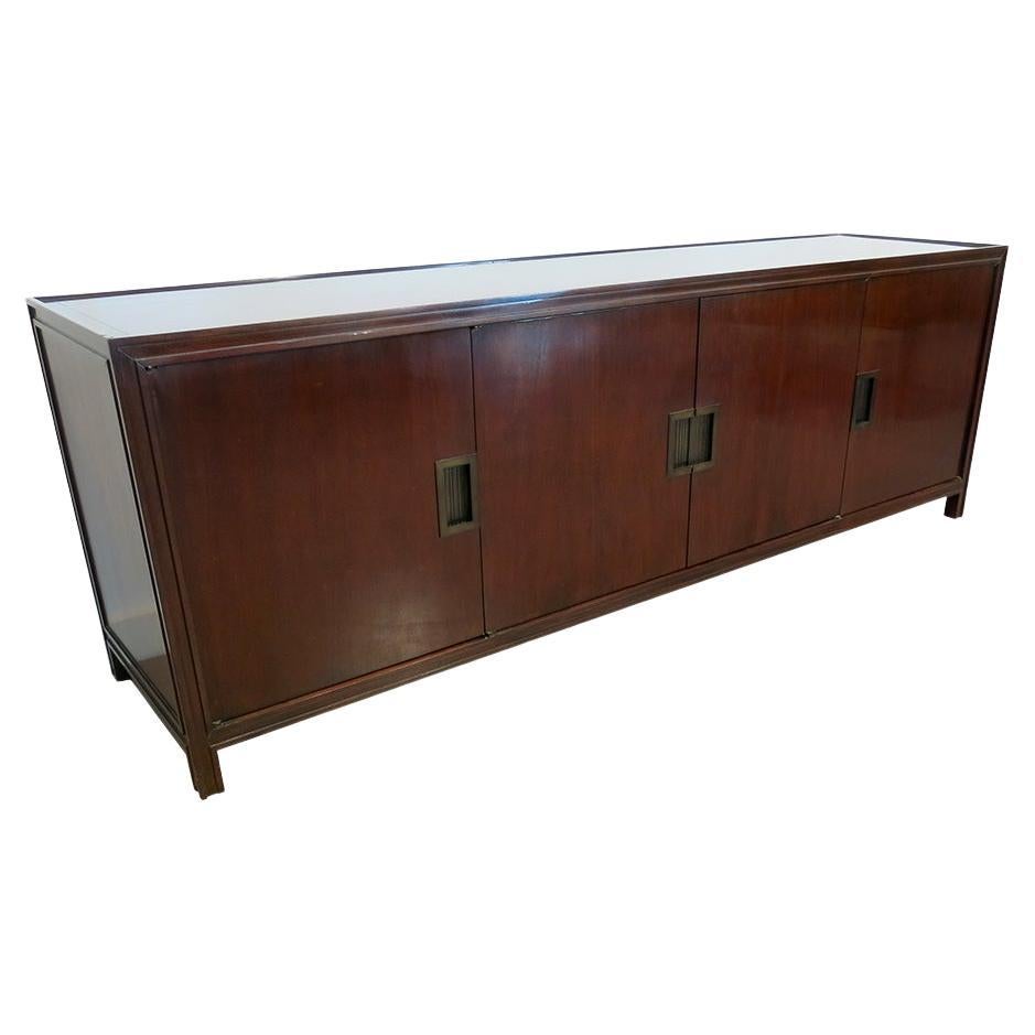 Baker Furniture Company Sideboard in Lacquered Mahogany For Sale