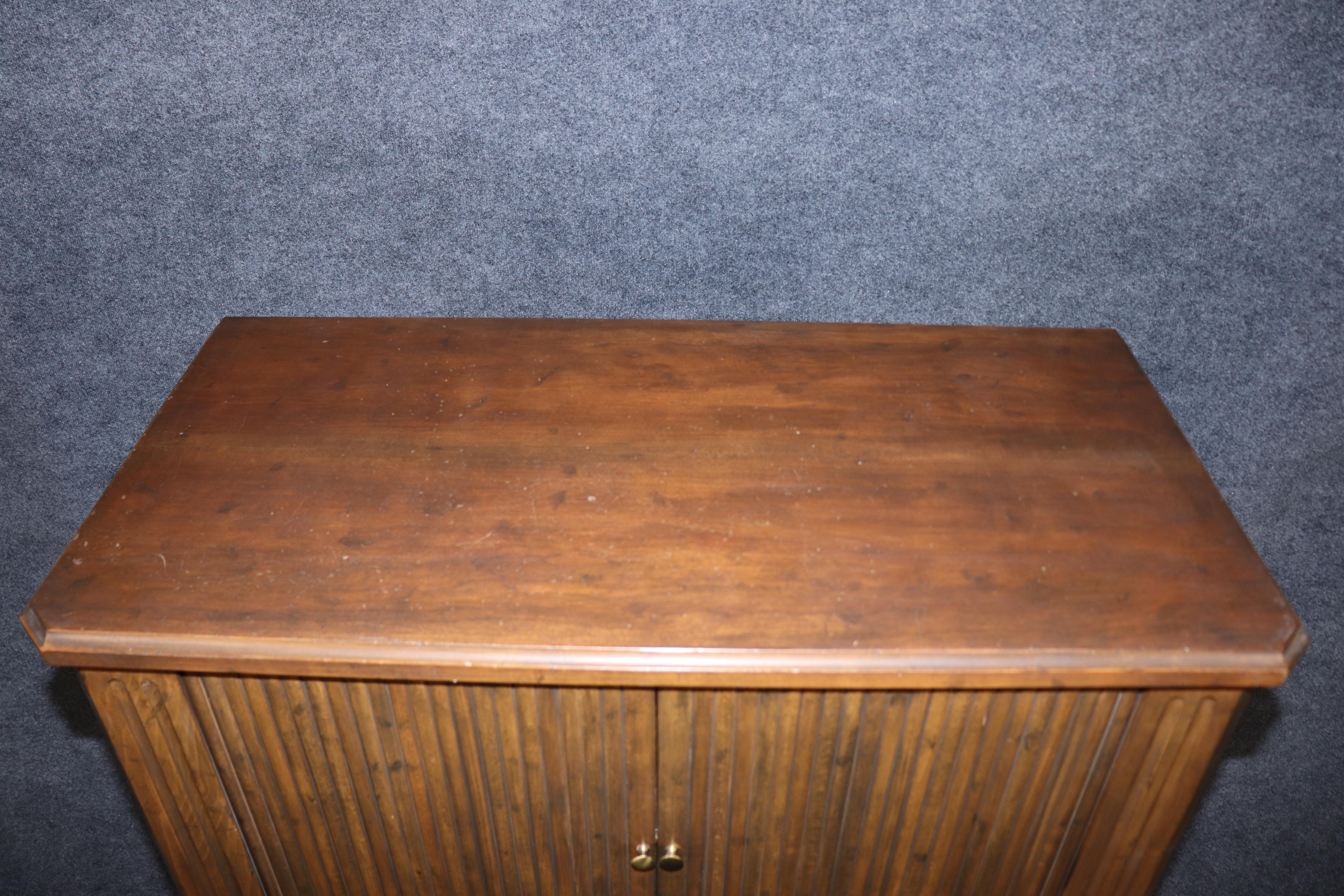 Brass Baker Furniture Company Tambor Door Gentleman's Dresser Tall Chest Circa 1960s For Sale