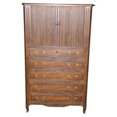 Baker Furniture Company Tambor Door Gentleman's Dresser Tall Chest Circa 1960s
