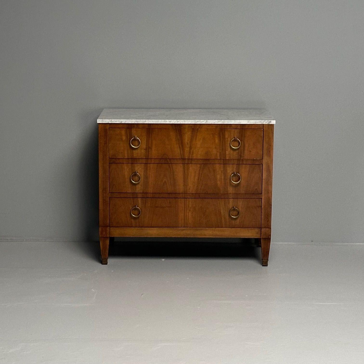 Baker Furniture Compnany, PE Guerin, Provincial, Pair of Cabinets, Marble, Brass 5