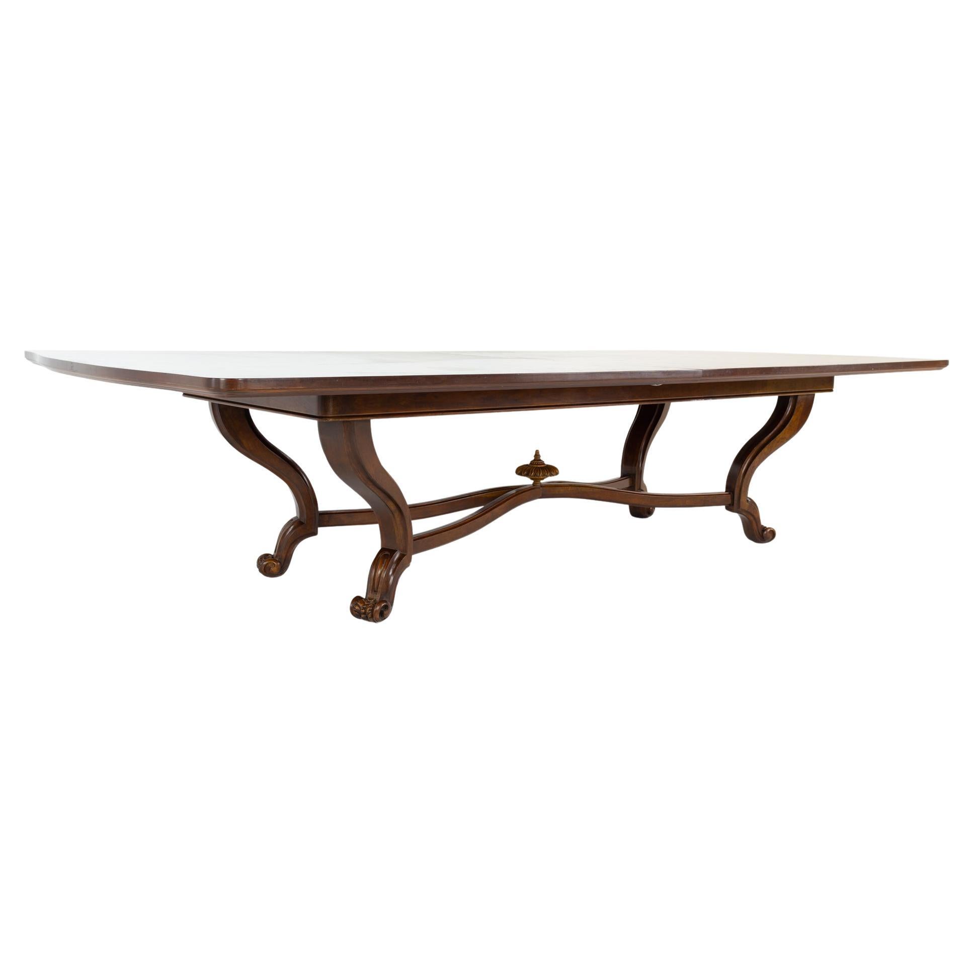 SOLD 04/04/24 Baker Contemporary Burlwood and Walnut Clawfoot Dining Table