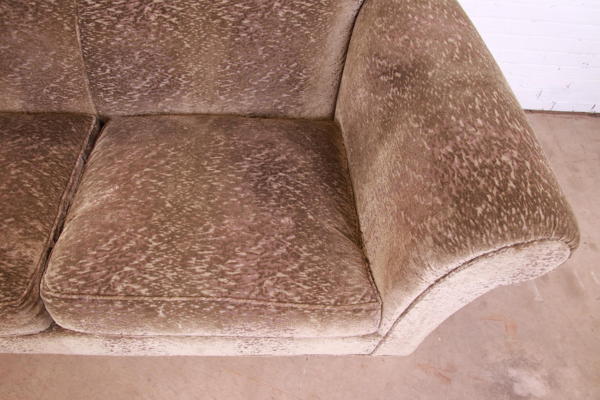 Baker Furniture Contemporary Custom Upholstered Reverse Camel Back Sofa 1
