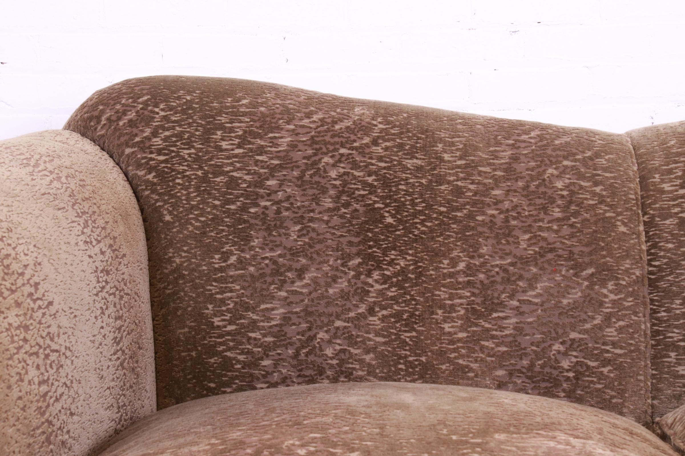 Baker Furniture Contemporary Custom Upholstered Reverse Camel Back Sofa 3