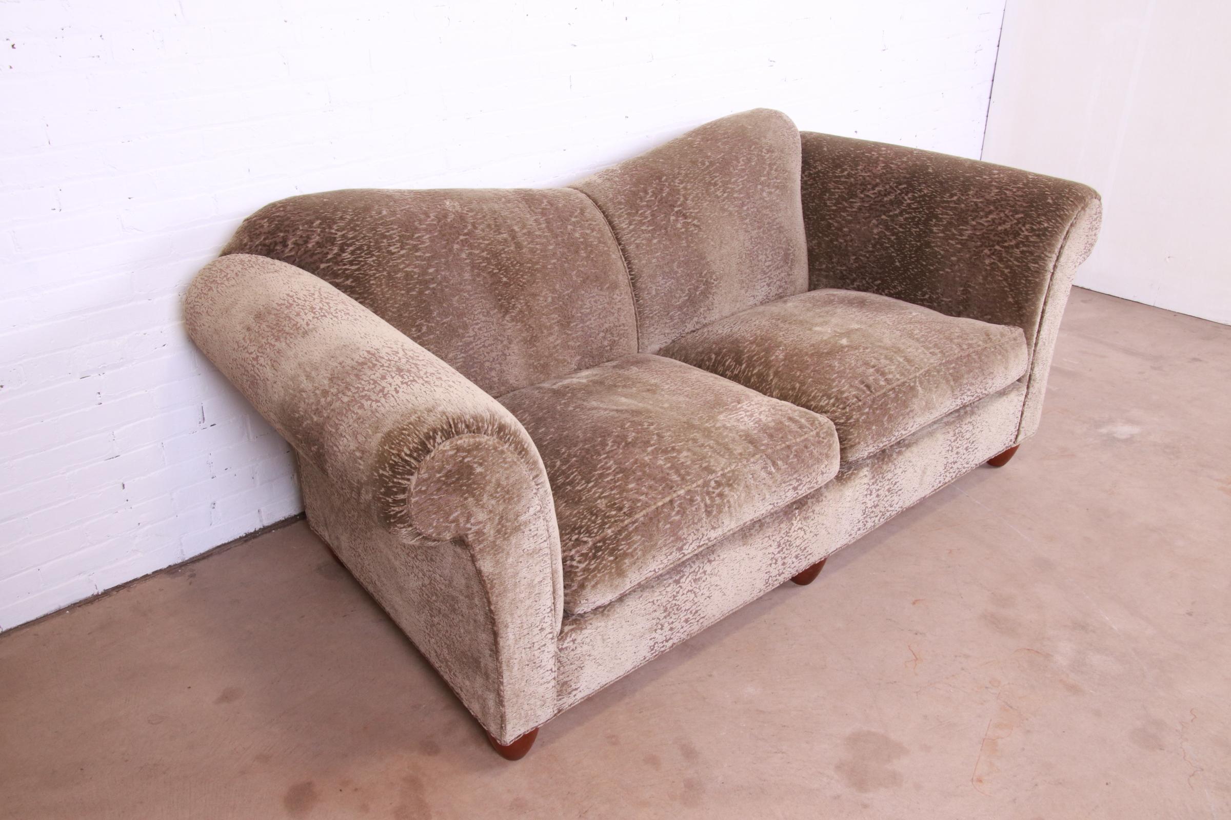 Modern Baker Furniture Contemporary Custom Upholstered Reverse Camel Back Sofa