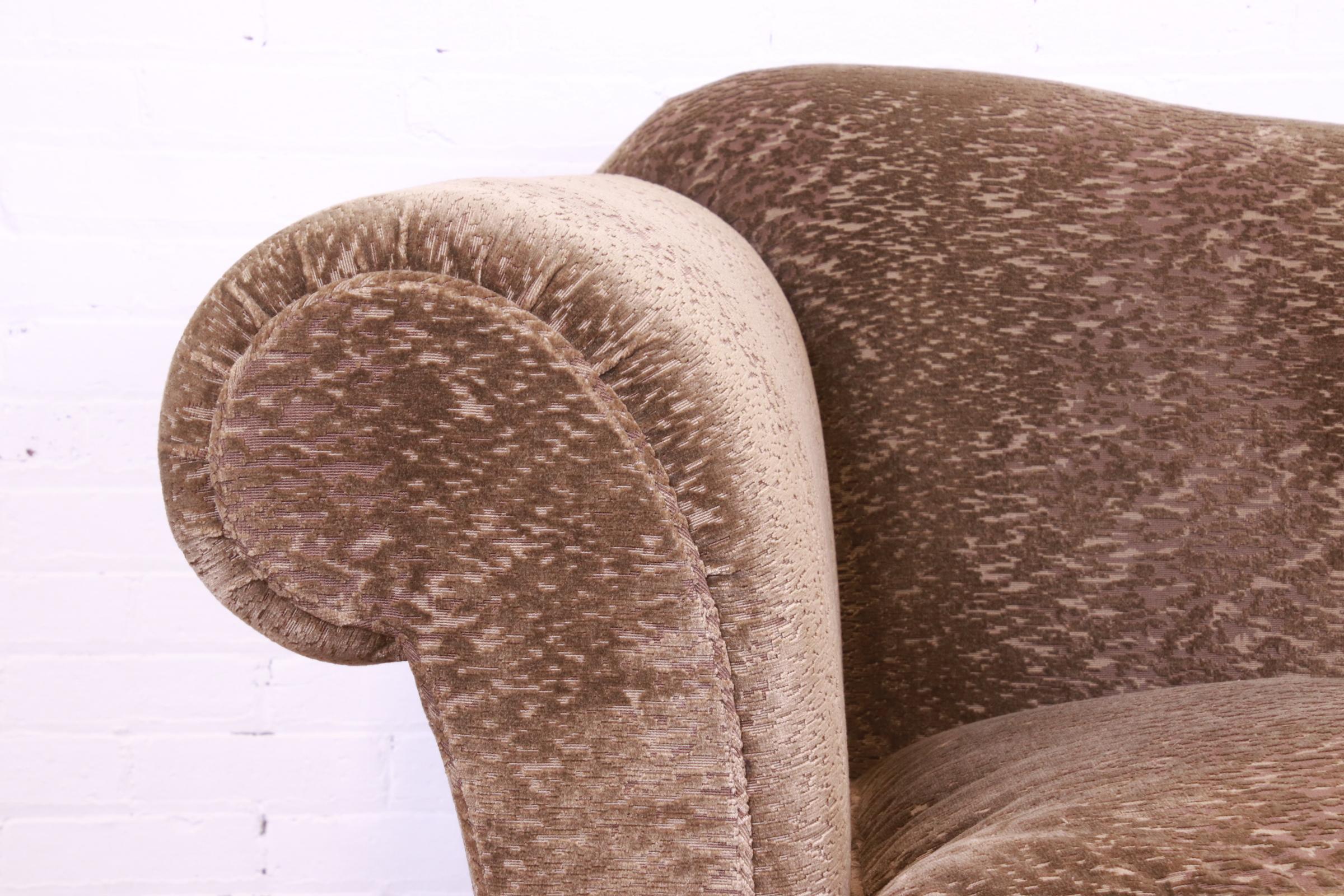 20th Century Baker Furniture Contemporary Custom Upholstered Reverse Camel Back Sofa