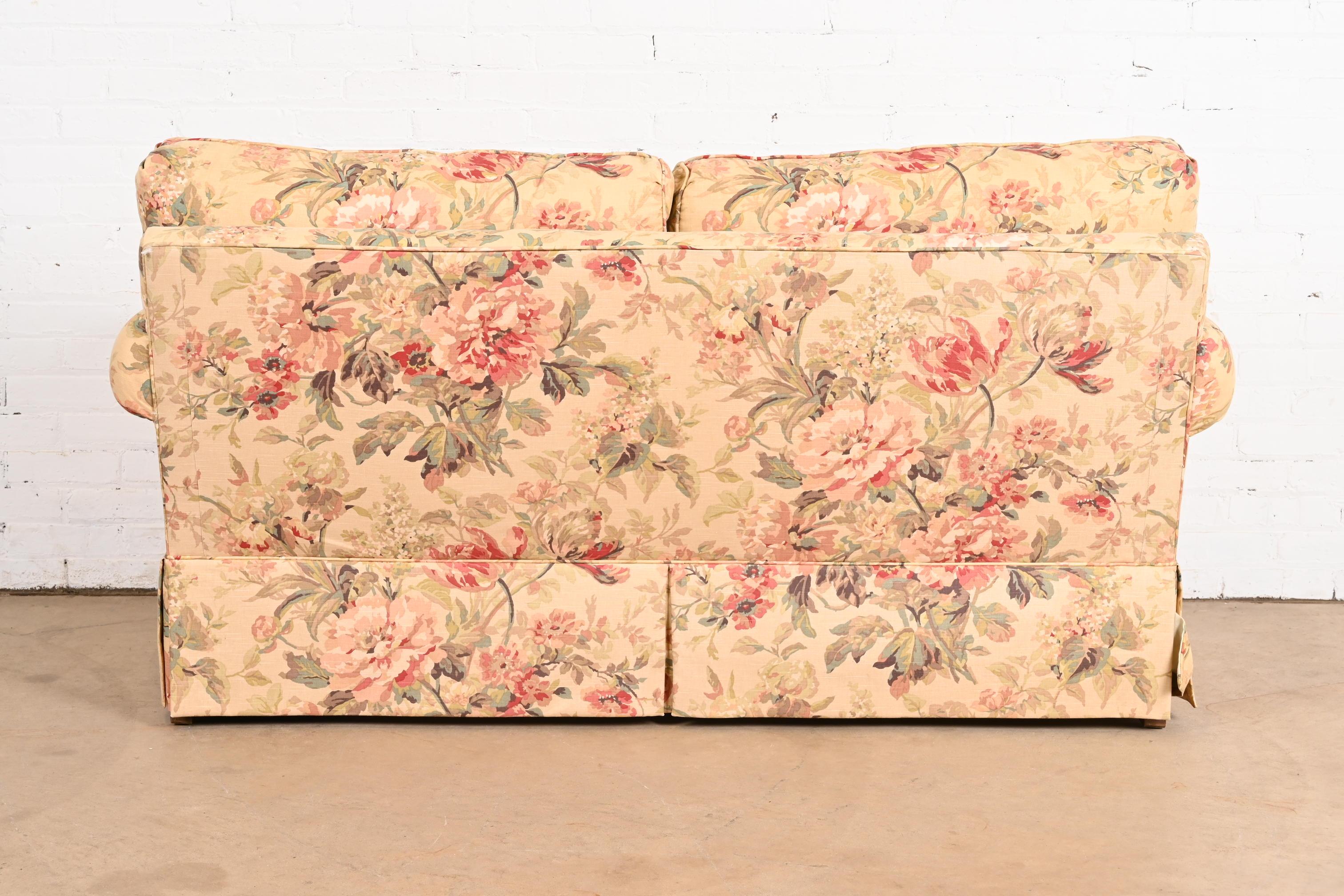 Baker Furniture Contemporary Down-filled Floral Upholstered Love Seat 3
