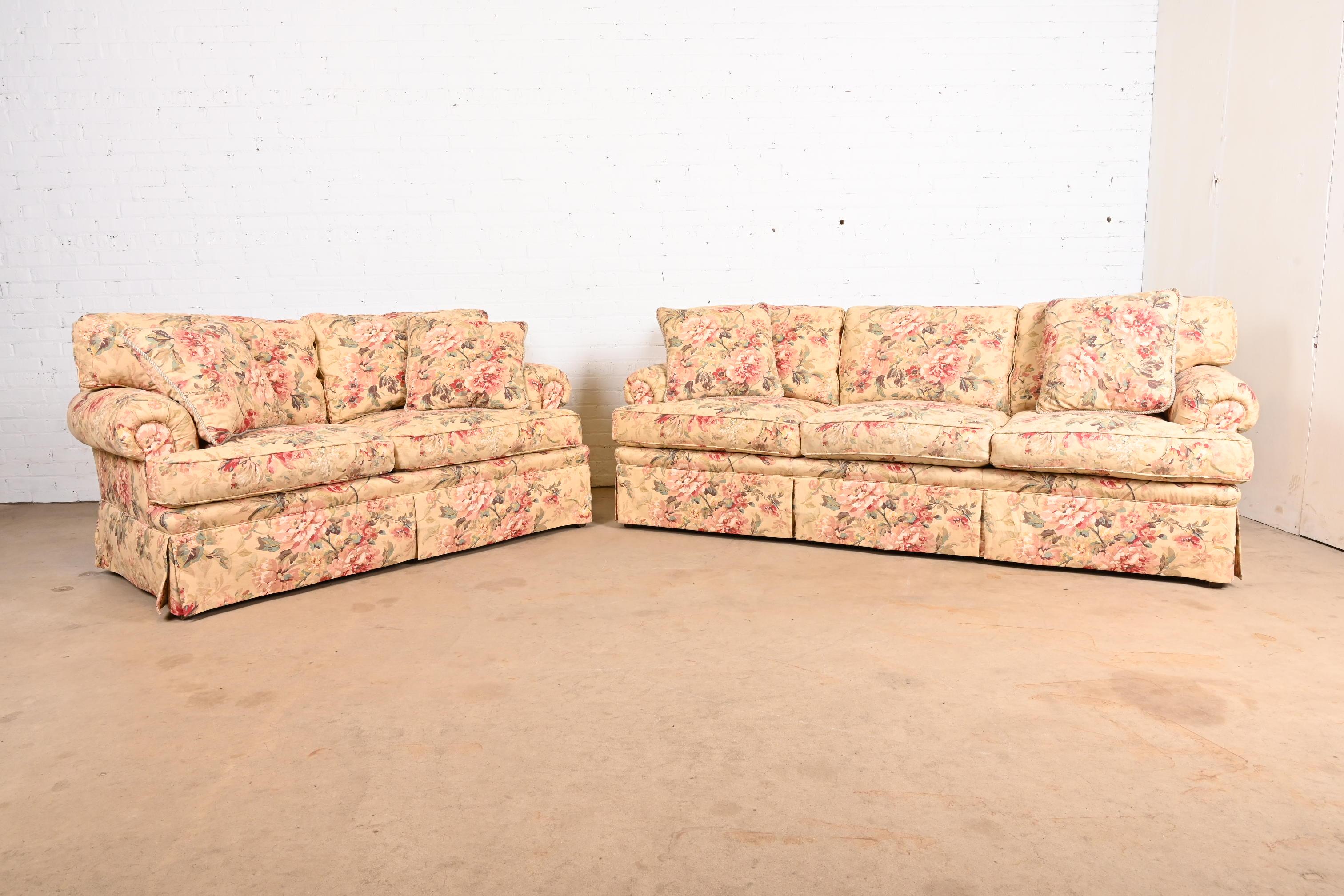 Baker Furniture Contemporary Down-filled Floral Upholstered Love Seat 5
