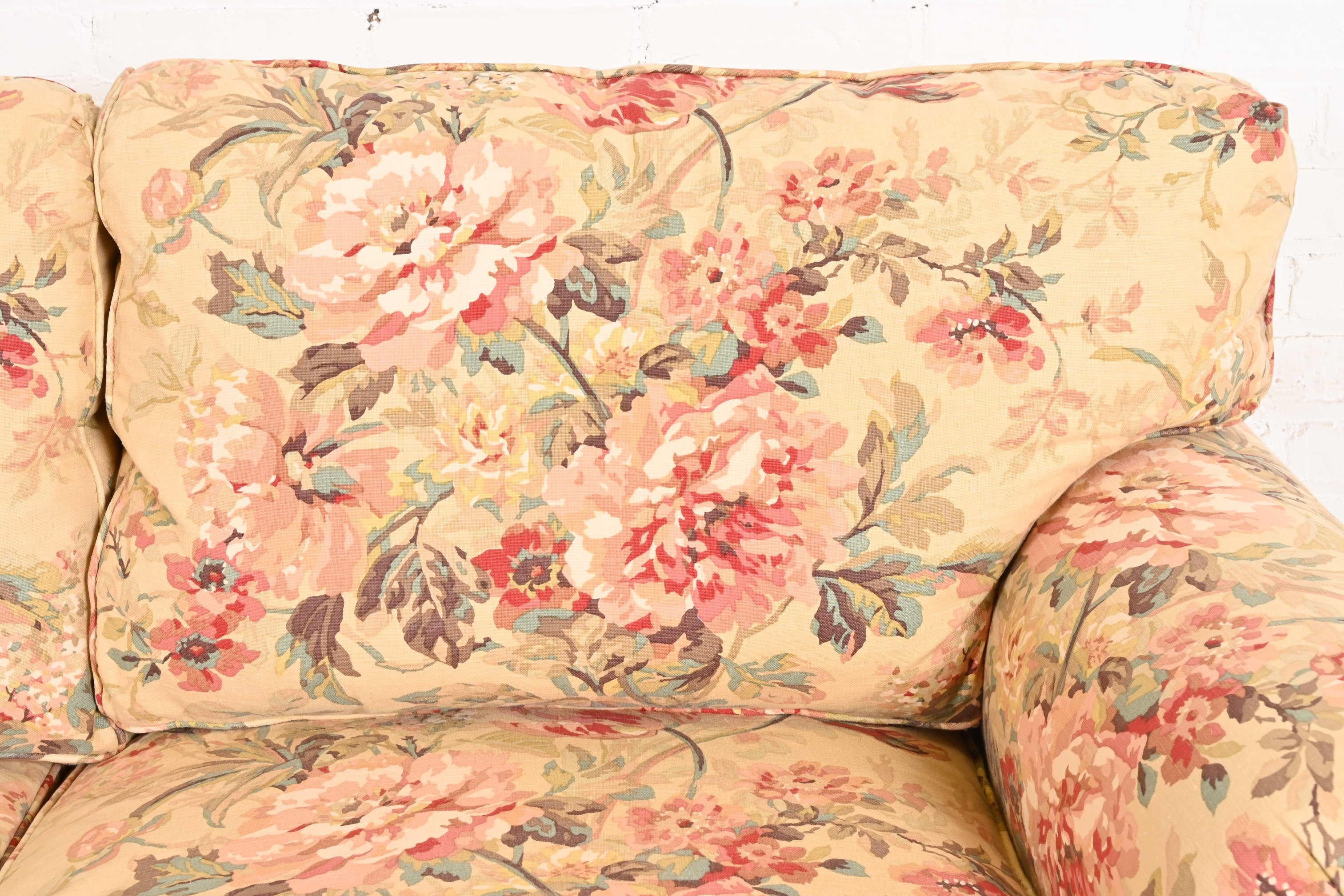 Baker Furniture Contemporary Down-filled Floral Upholstered Love Seat 1