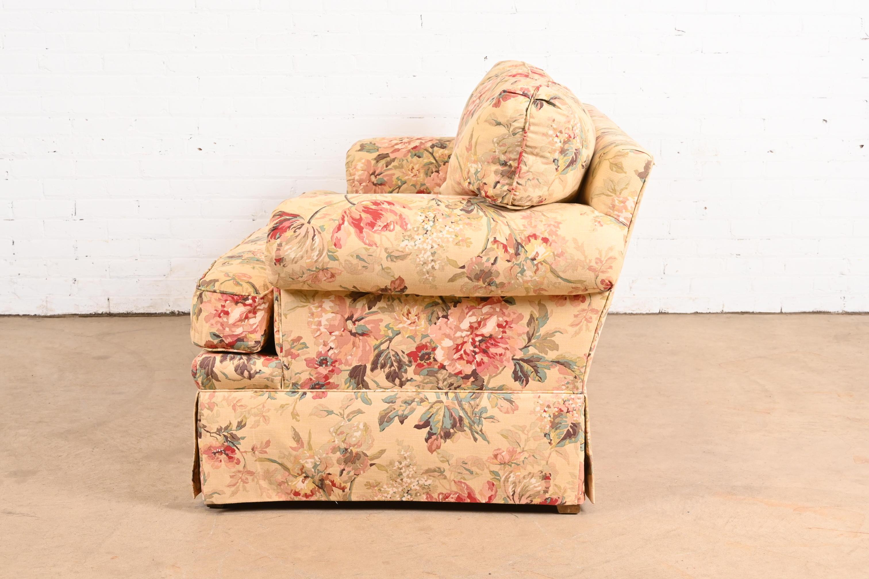 Baker Furniture Contemporary Down-filled Floral Upholstered Love Seat 2