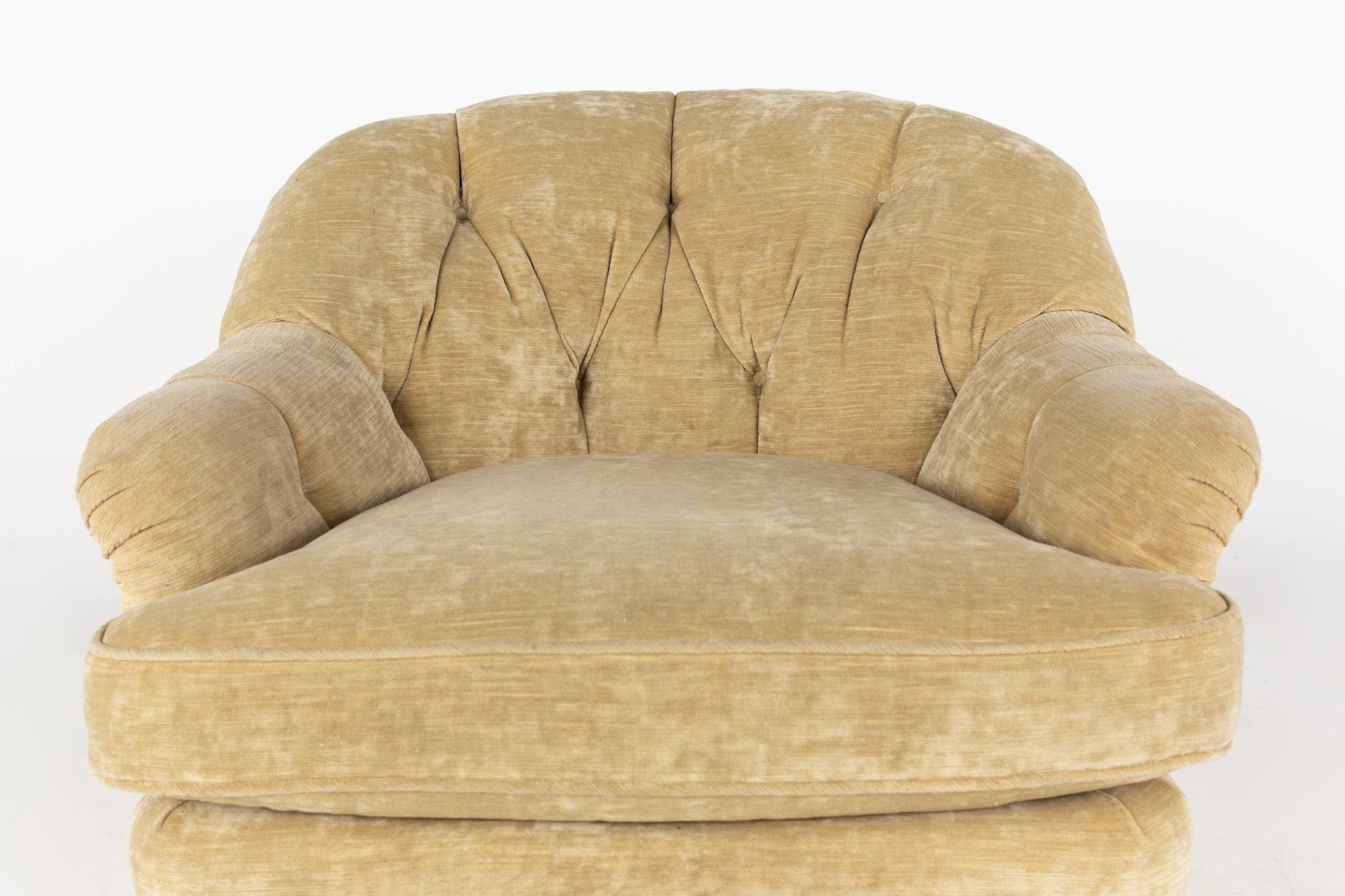 Baker Furniture Contemporary Tufted Pair of Lounge Chairs, Pair 4