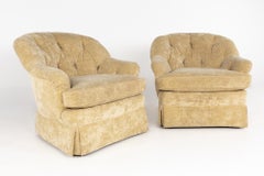 Baker Furniture Contemporary Tufted Pair of Lounge Chairs, Pair