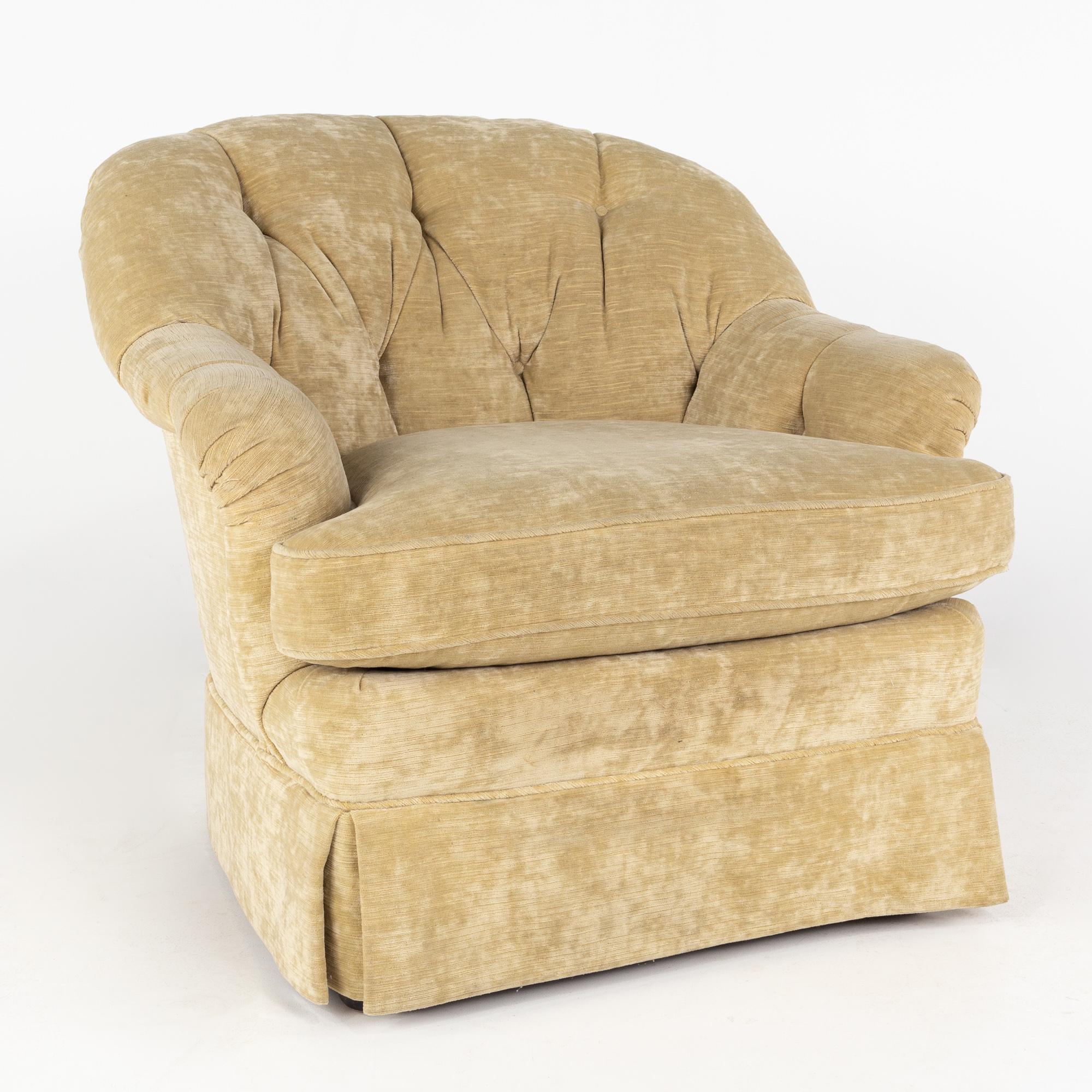 American Baker Furniture Contemporary Tufted Pair of Lounge Chairs, Pair