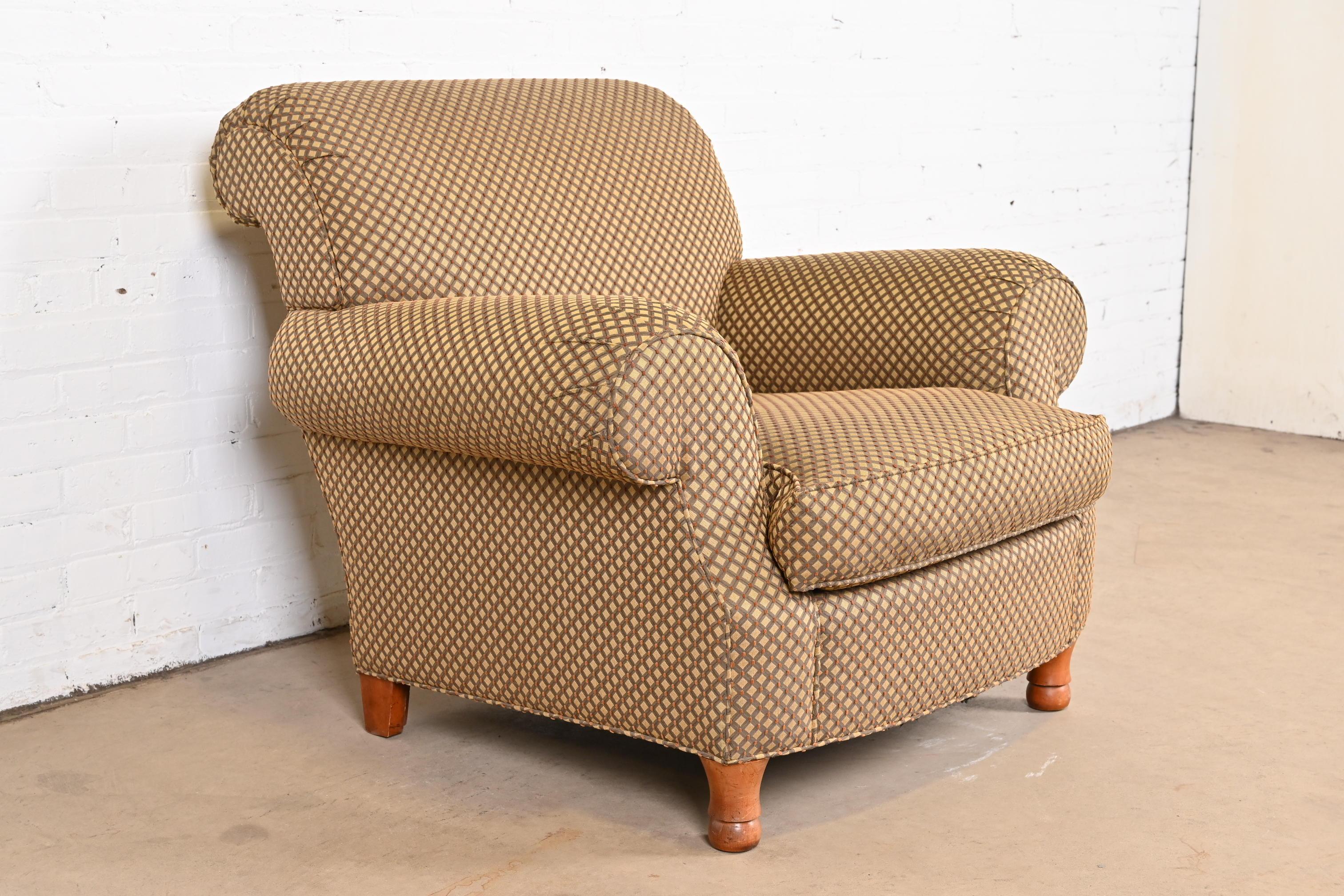 20th Century Baker Furniture Contemporary Upholstered Lounge Chair For Sale