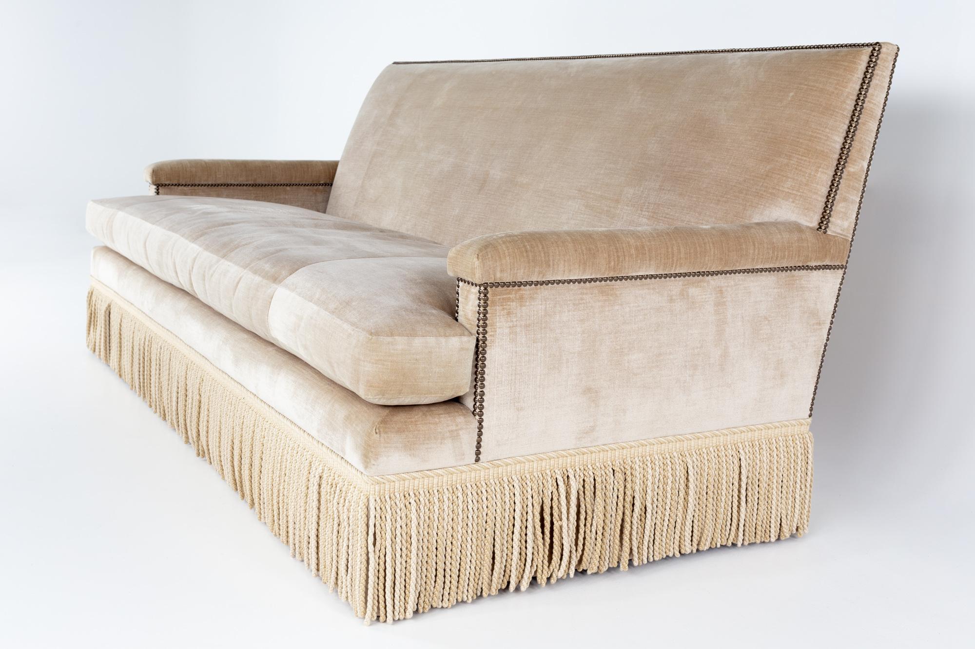 American Baker Furniture Contemporary Velvet Sofa