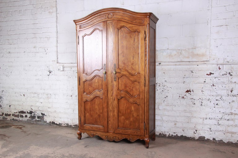Baker Furniture Country French Louis Xv Style Oak Armoire Dresser