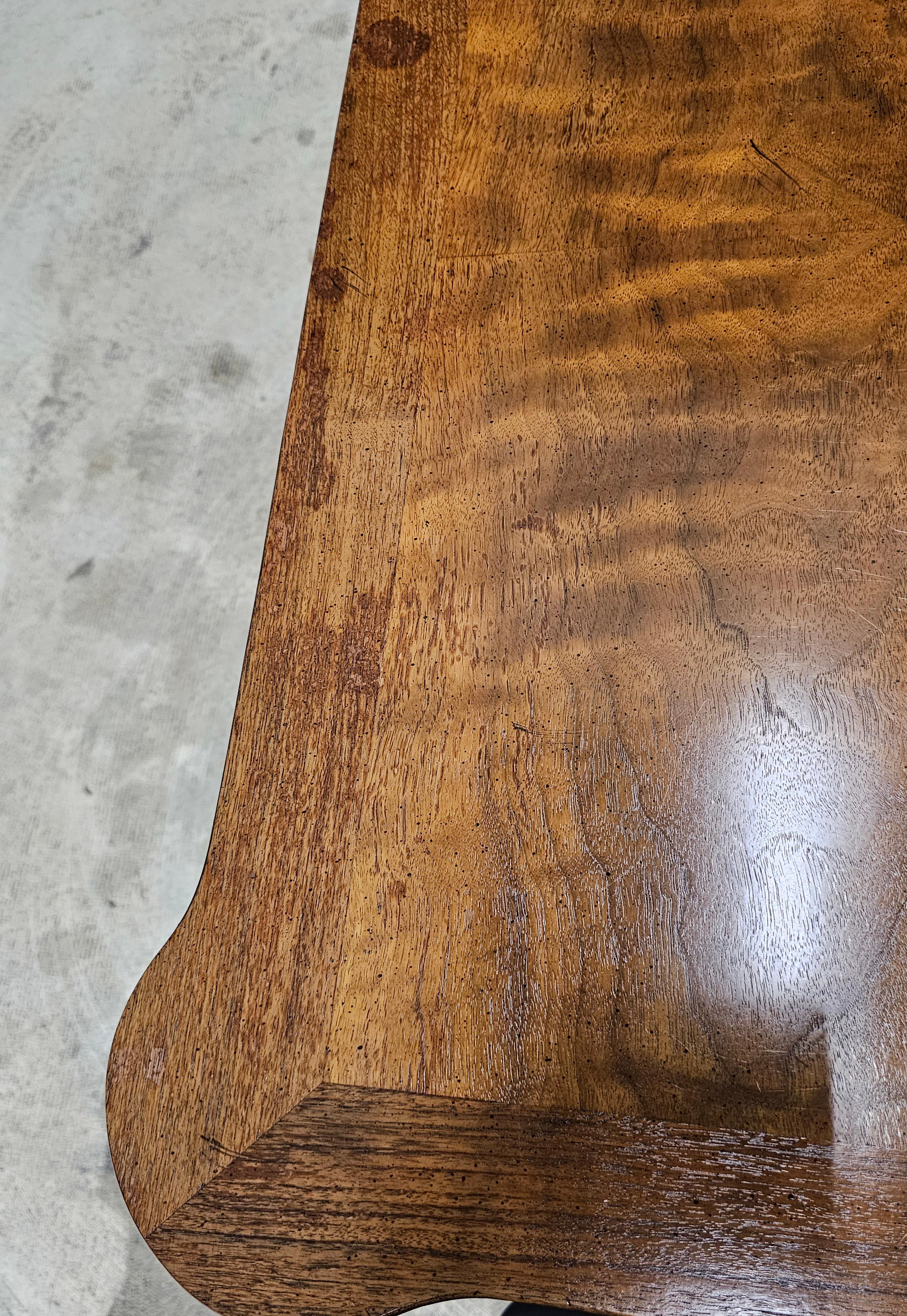 Baker Furniture Cross-Banded and Burl Fold Top Console Card / Game Table For Sale 7