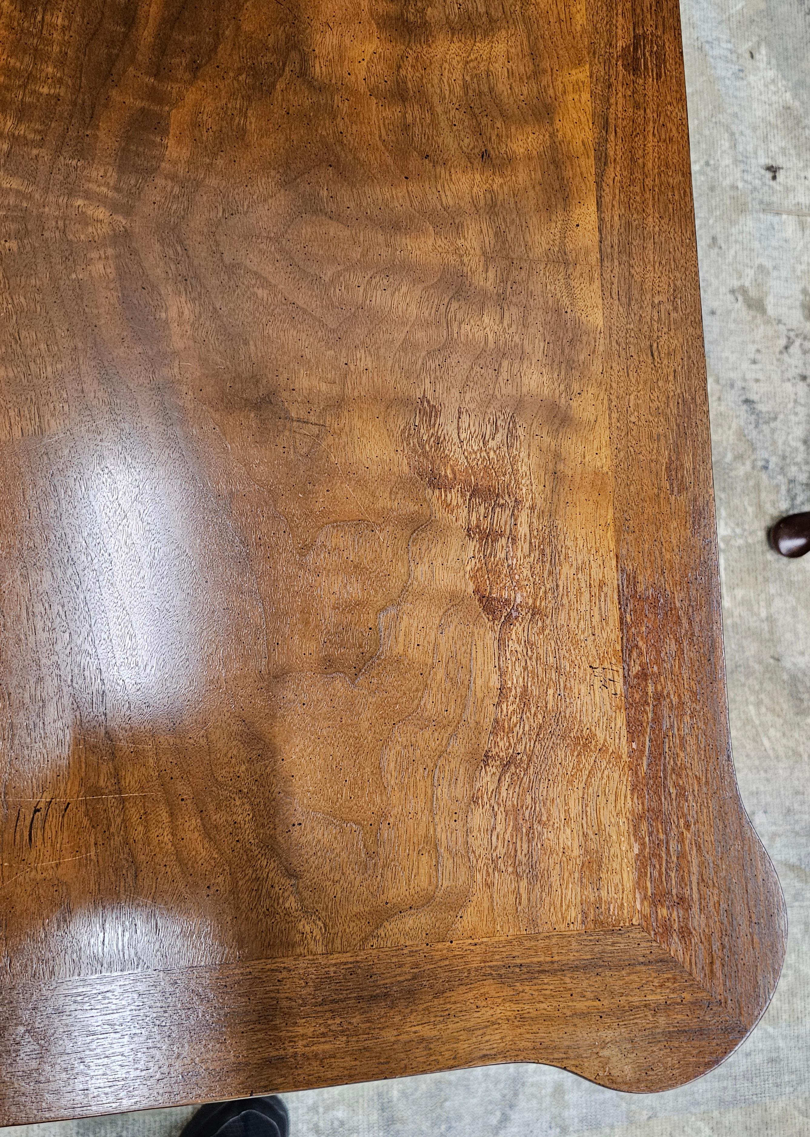 Baker Furniture Cross-Banded and Burl Fold Top Console Card / Game Table For Sale 8