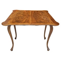 Baker Furniture Cross-Banded and Burl Fold Top Console Card / Game Table